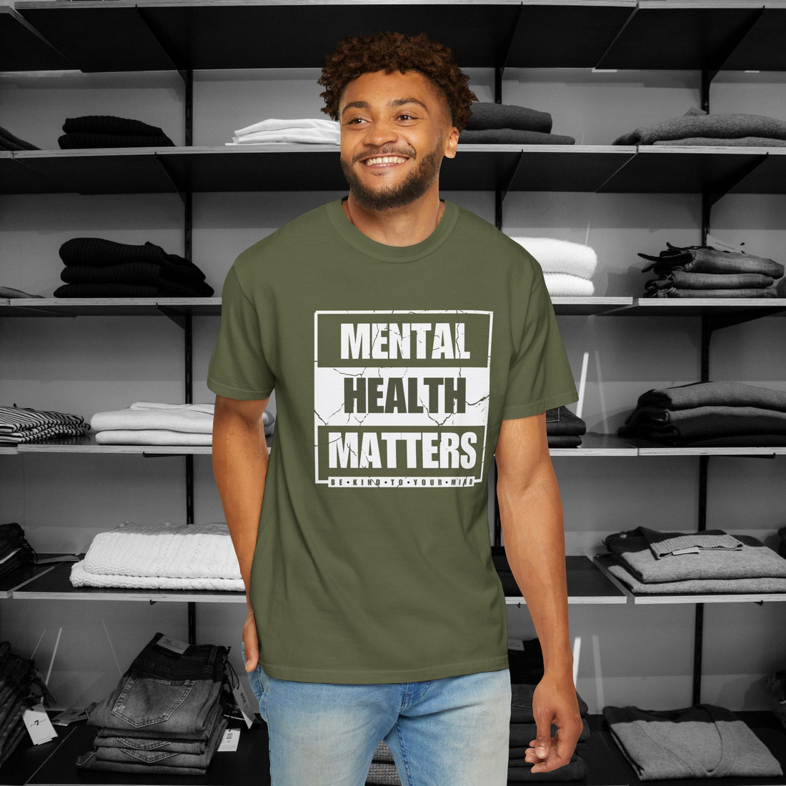 Comfort Colors mental health matters Hemp colored t-shirt by Heartfelt-hoodies.com