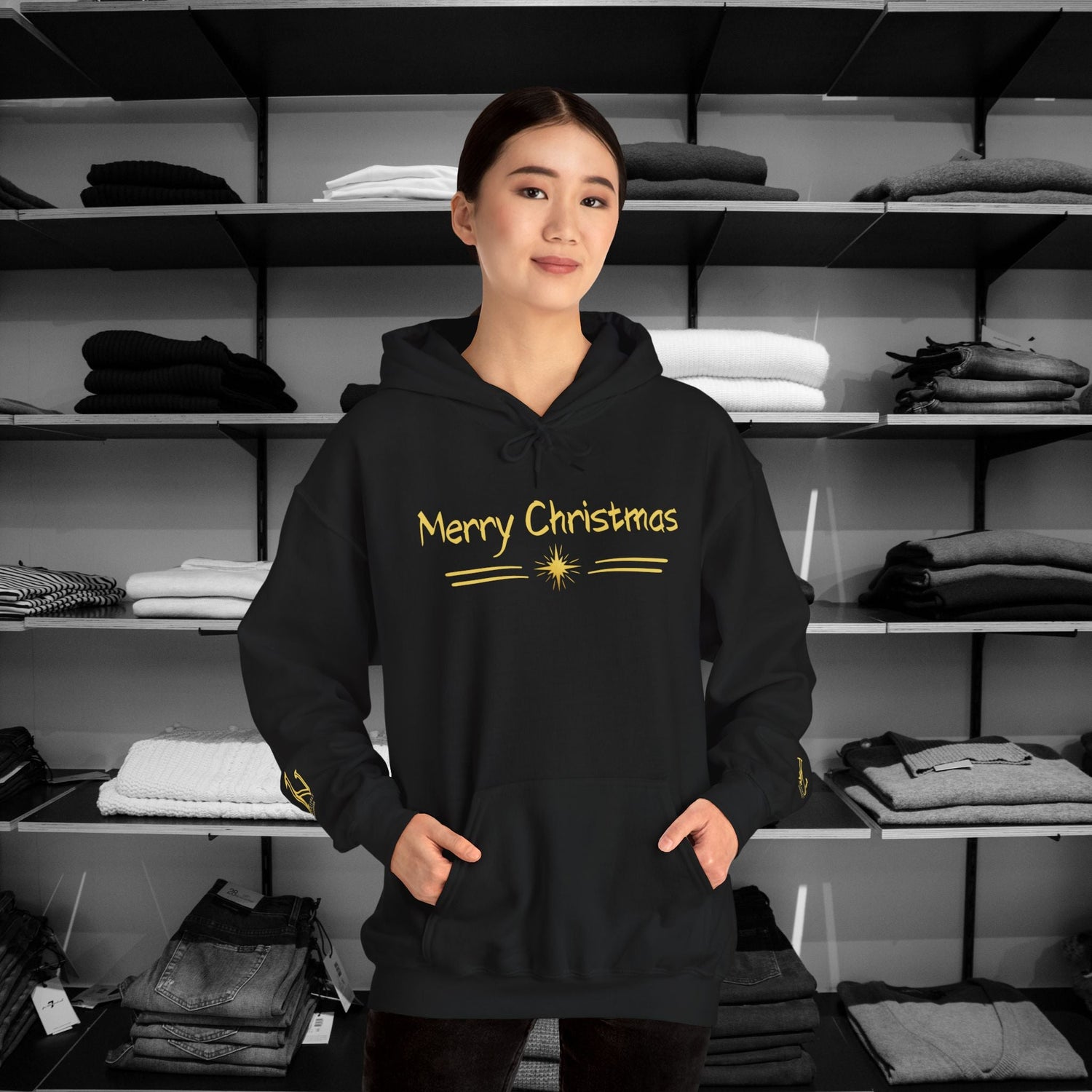 Not So Ugly Christmas Sweater Hoodie Collection by Heartfelt Hoodies - Our premium Christmas hoodies feature text-only designs that blend festive charm with messages of care and mental health awareness. With "Dear Person Behind Me," 