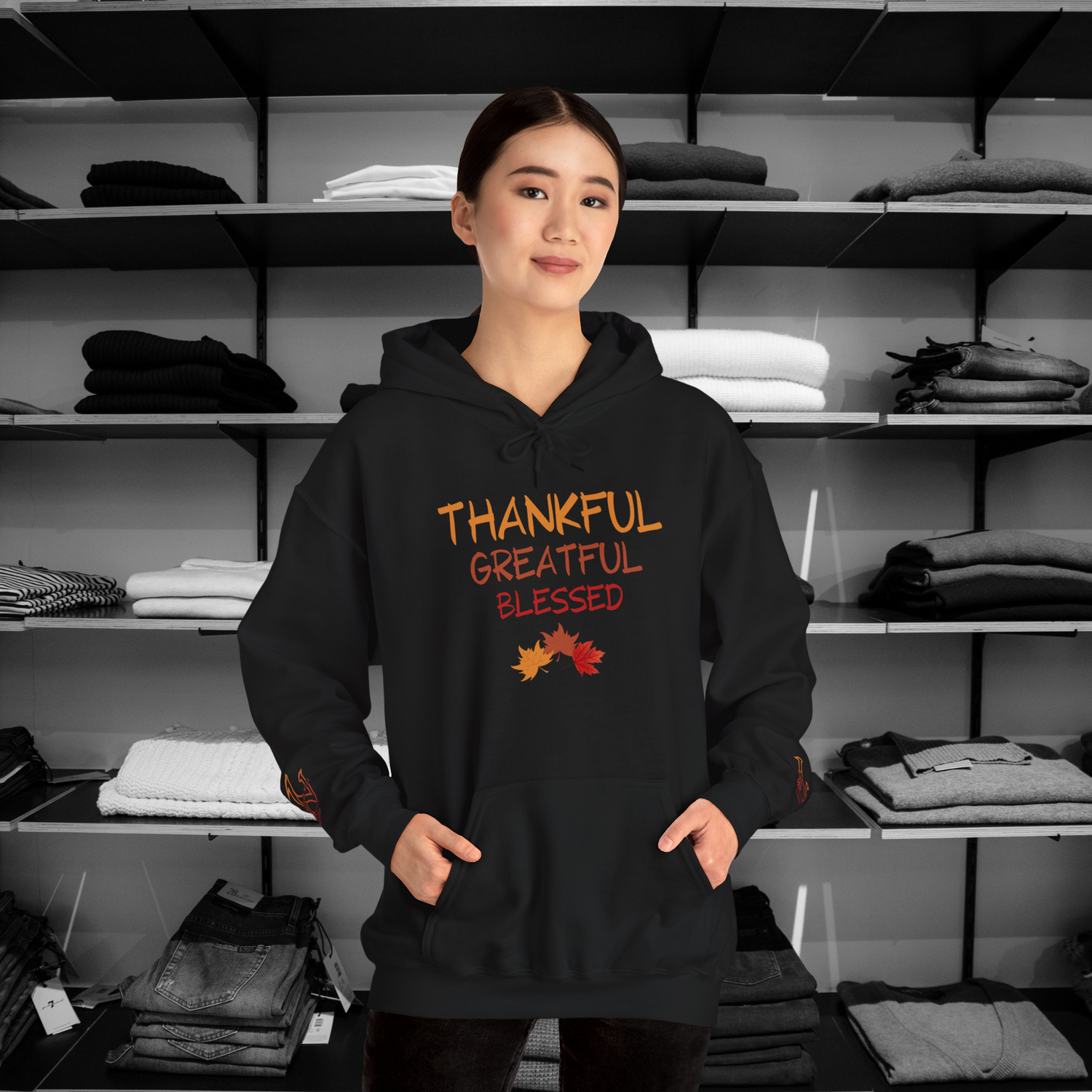  our exclusive Thanksgiving collection of the dear person behind me hoodie ! Designed with fun, festive, and heartfelt messages  by Heartfelt Hoddies