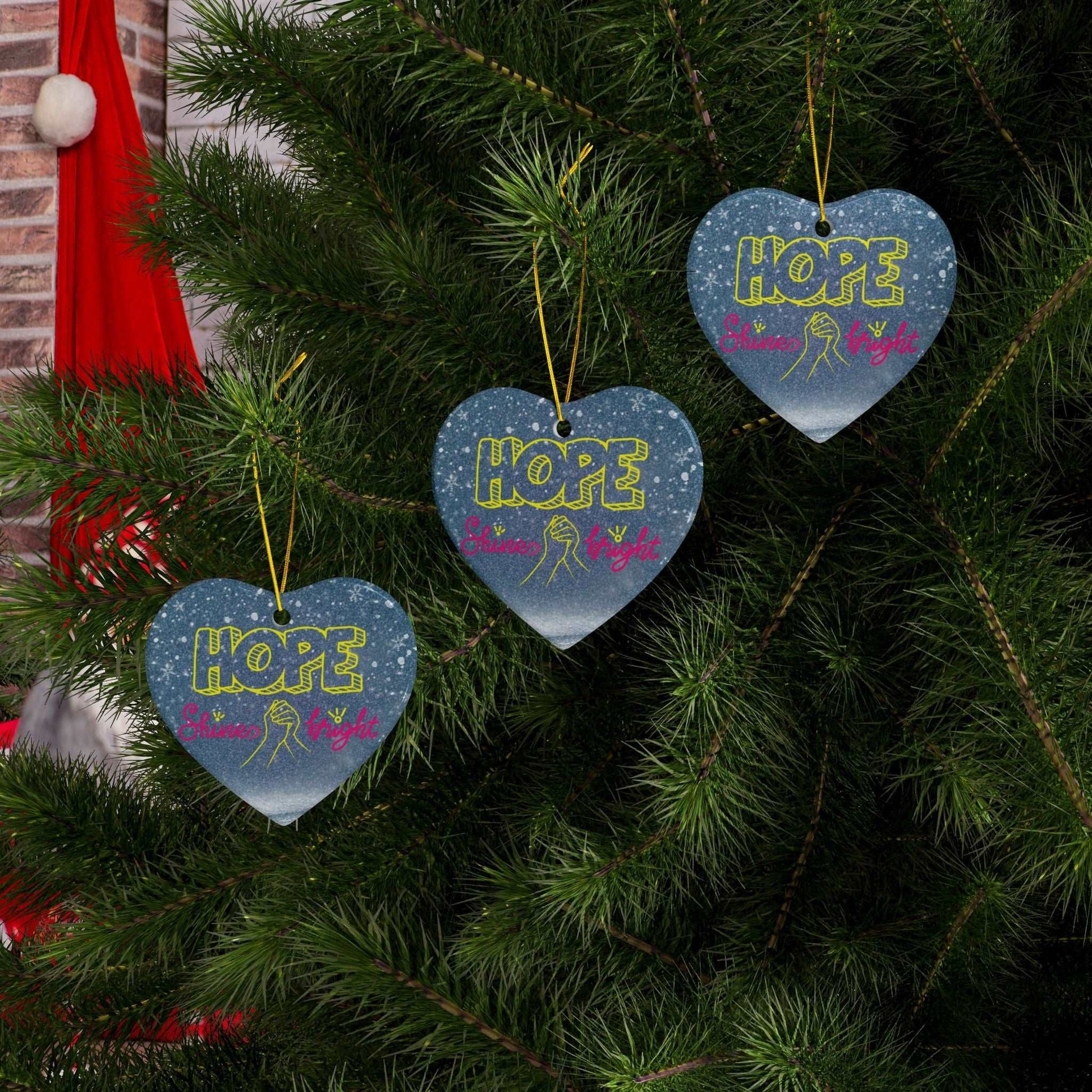 Celebrate the holiday season while spreading an important message with our Mental Health Awareness Holiday ceramic Christmas Ornaments. Beautifully designed ornament