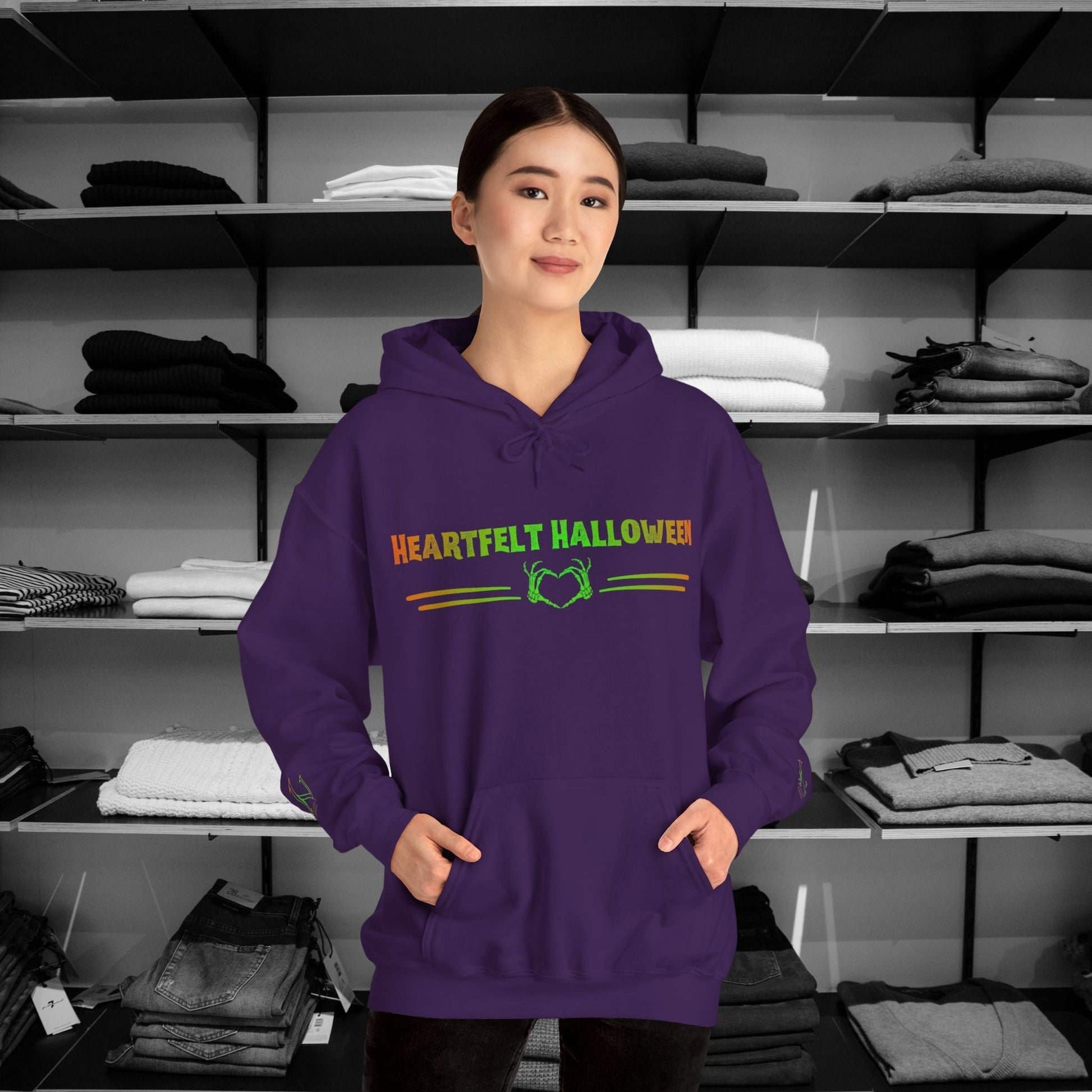 Embrace the spirit of Halloween with our cozy Dear Person Behind Me Hoodie  Designed to spread warmth kindness, Mental Health Awareness and a touch of seasonal magic