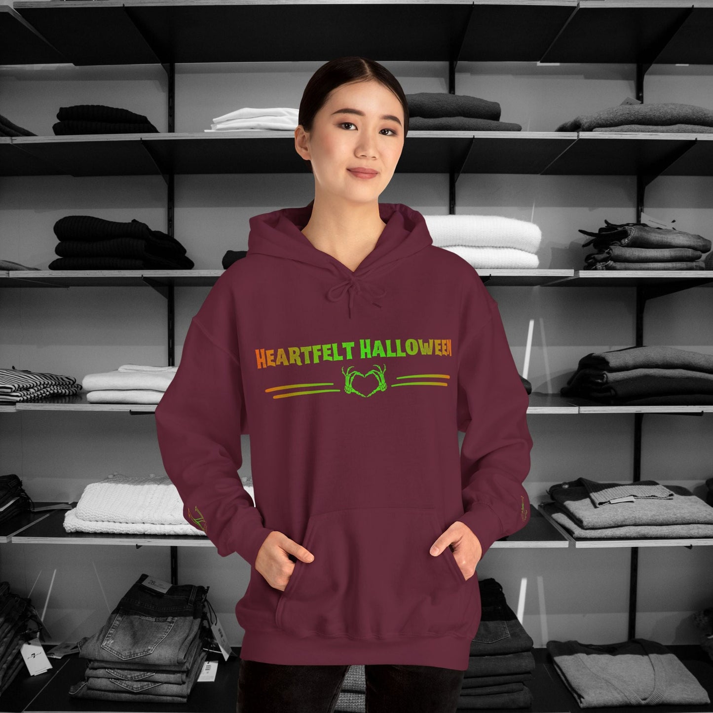 Get in the Halloween spirit with our cozy Dear Person Behind Me Hoodie Designed to spread warmth, kindness, Mental Health Awareness and a touch of the seasonal magic