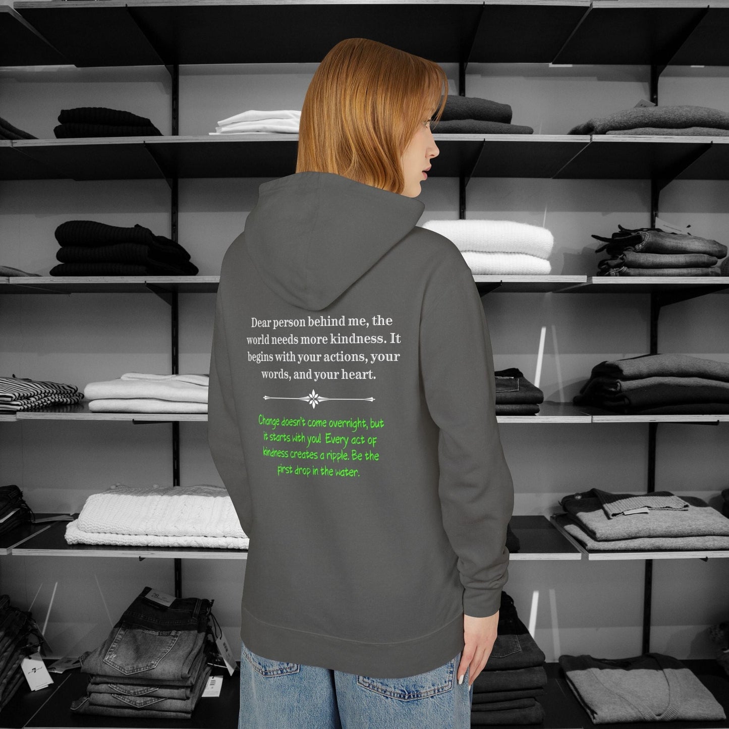 Inspire change with our Dear Person Behind Me hoodie Comfort Colors hoodie. The message encourages kindness through actions, words, and heart. Be the catalyst for positive change and create ripples of compassion. A cozy reminder that small acts of kindness can transform the world.