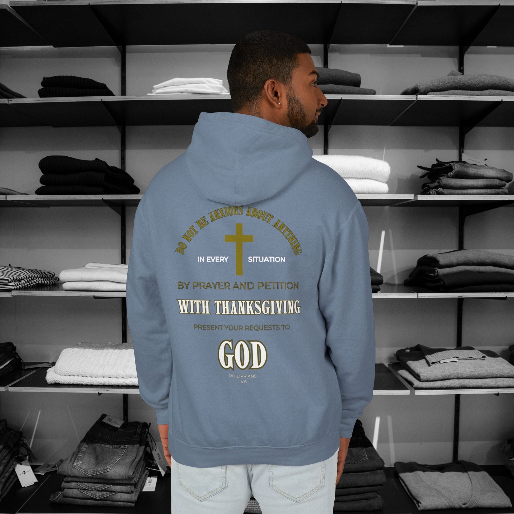 Start each day with a spirit of gratitude in this beautifully designed Comfort Colors hoodie from Heartfelt Hoodies.  Click here ⬆ to shop all our Christian hoodies.