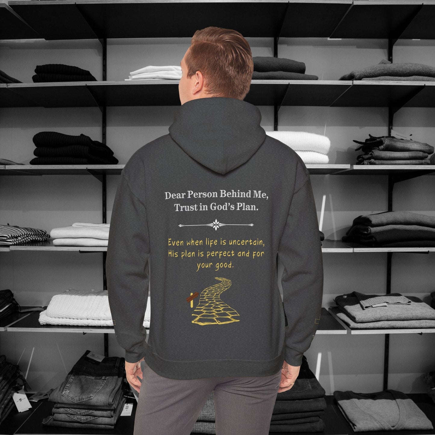 Dear Person Behind Me Hoodie, Trust in God’s Plan - Even when life is uncertain, His plan is perfect and for your good. This Christian must have hoodie radiates reassurance