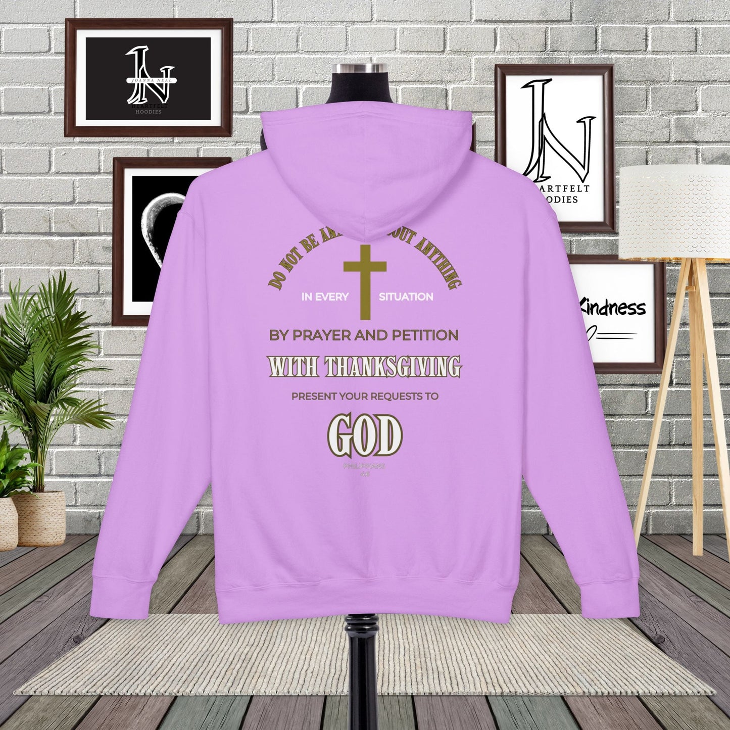 Start each day with a spirit of gratitude in this beautifully designed Comfort Colors hoodie from Heartfelt Hoodies.  Click here ⬆ to shop all our Christian hoodies.