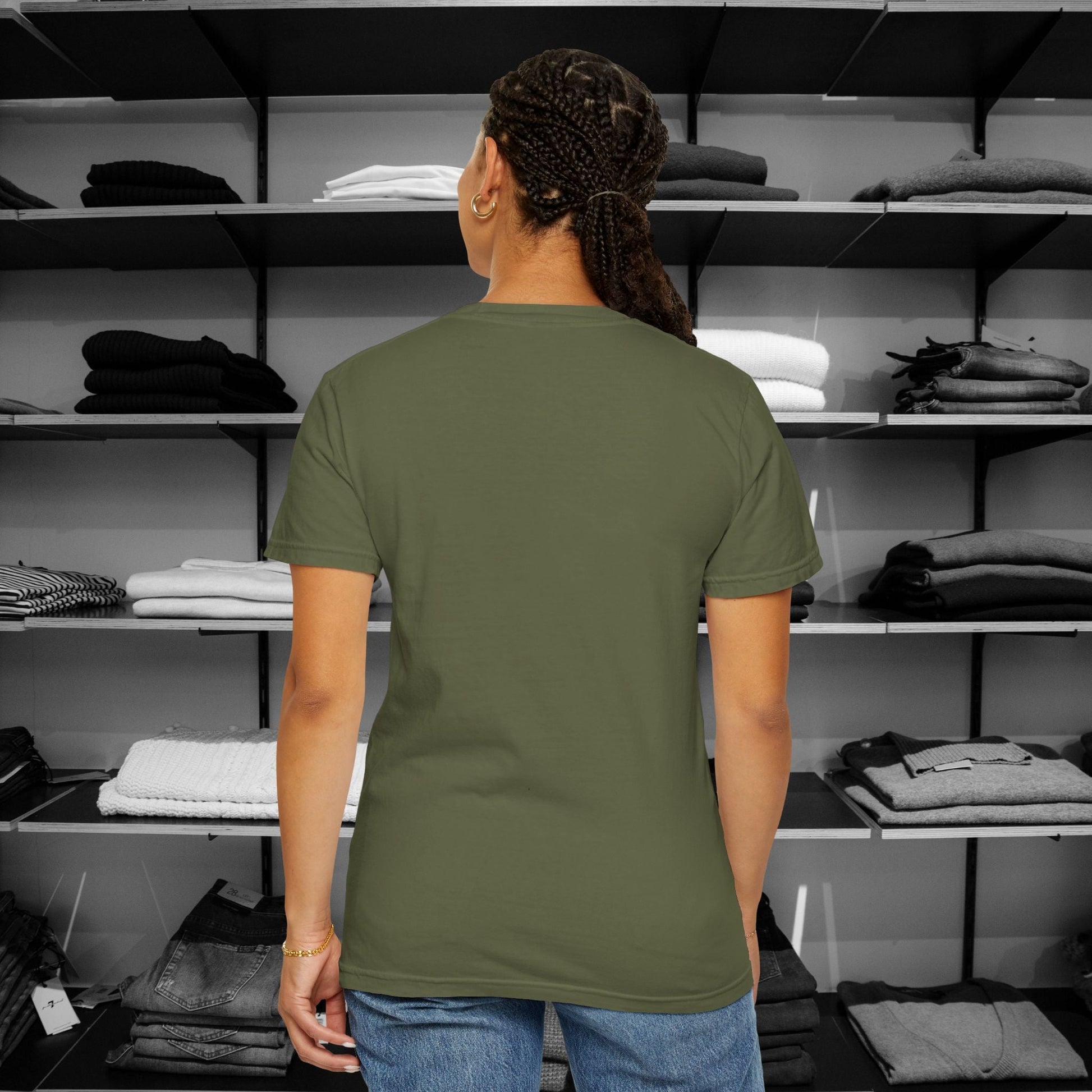 Embrace the timeless message of love with our vibrant Christian shirts featuring the beloved verse from 1 Corinthians 13:4 in Hemp (military green)  Color Shop Now for Premium Comfort Colors Tees