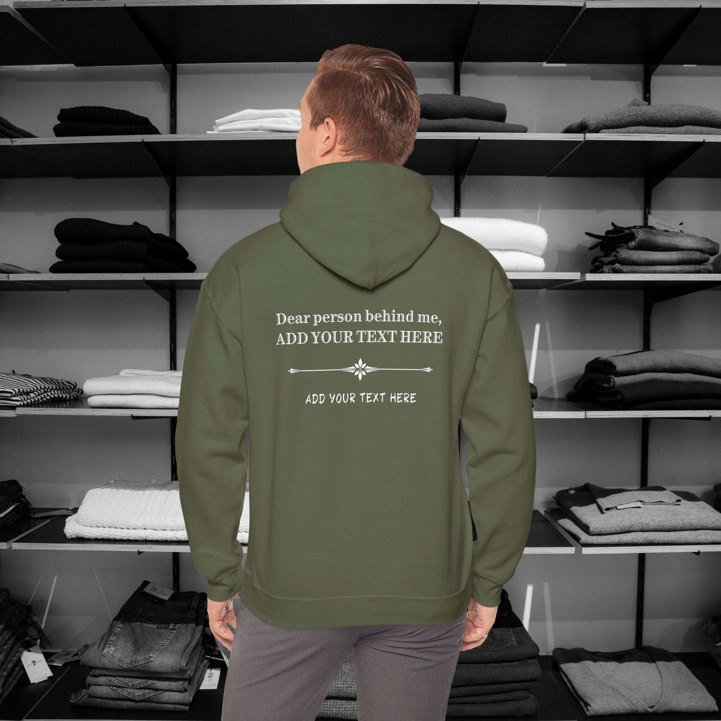 Personalized Custom Dear Person Behind Me Hoodie. This custom hoodie allows you to create your own hoodies by adding your own unique message to share with the world.