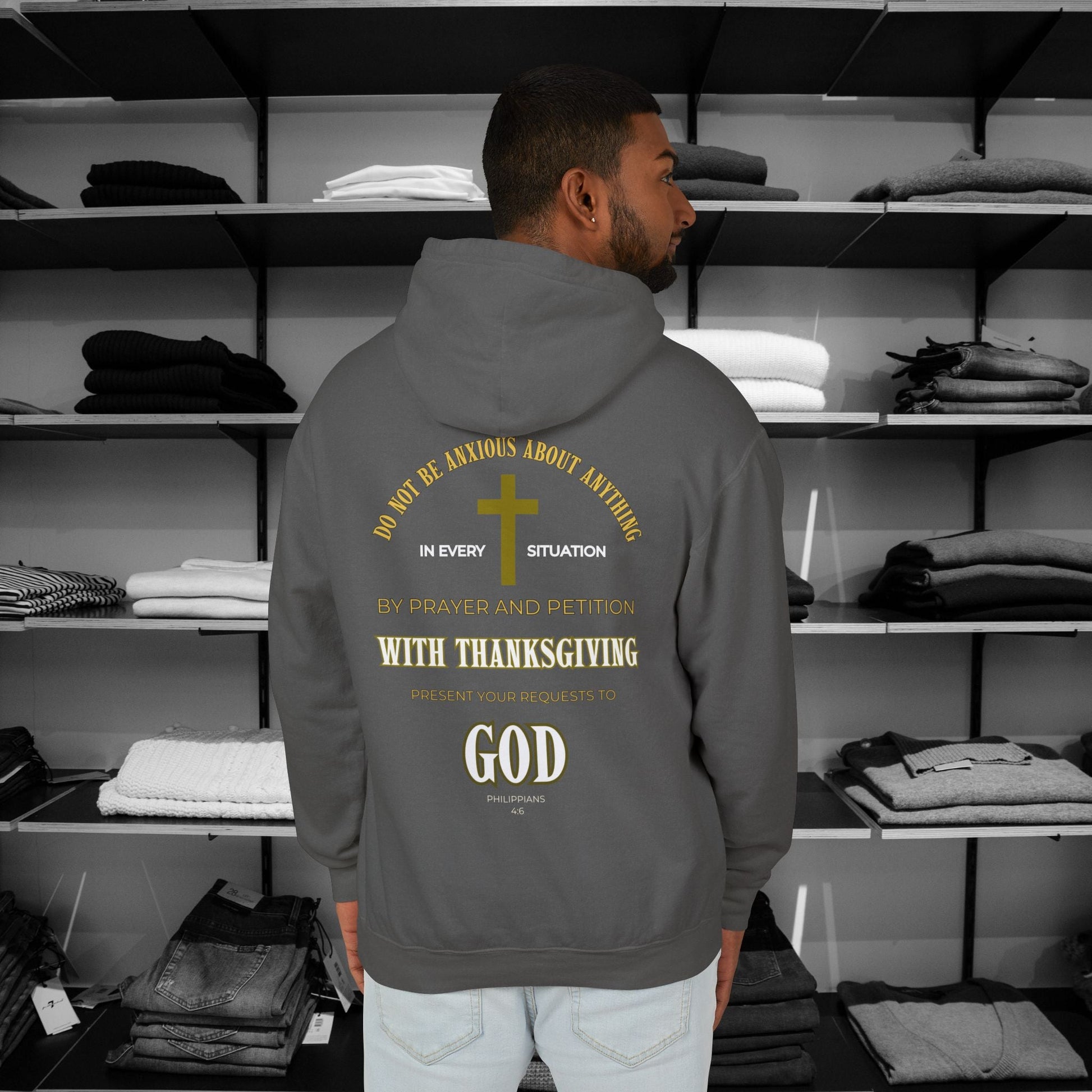 Start each day with a spirit of gratitude in this beautifully designed Comfort Colors hoodie from Heartfelt Hoodies.  Click here ⬆ to shop all our Christian hoodies.