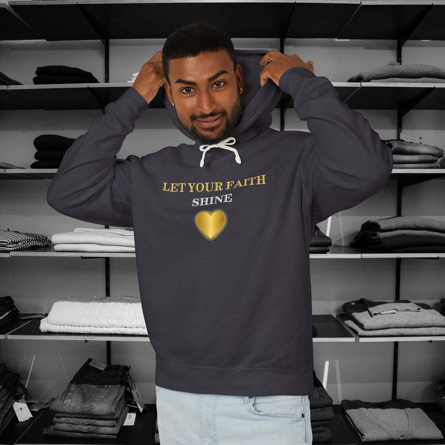 Wrapping yourself up in love and encouragement is a must with our Dear Person Behind Me Hoodie, straight from our christian hoodies collection "Let Your Light Shine"