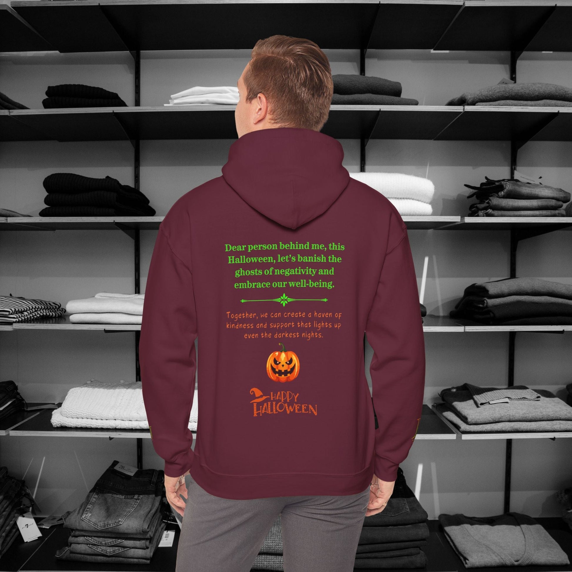 Dear Person Behind Me Hoodie Embrace the spirit of Halloween with our cozy, heartfelt hoodies! Designed to spread warmth, kindness, and a touch of seasonal magic.   