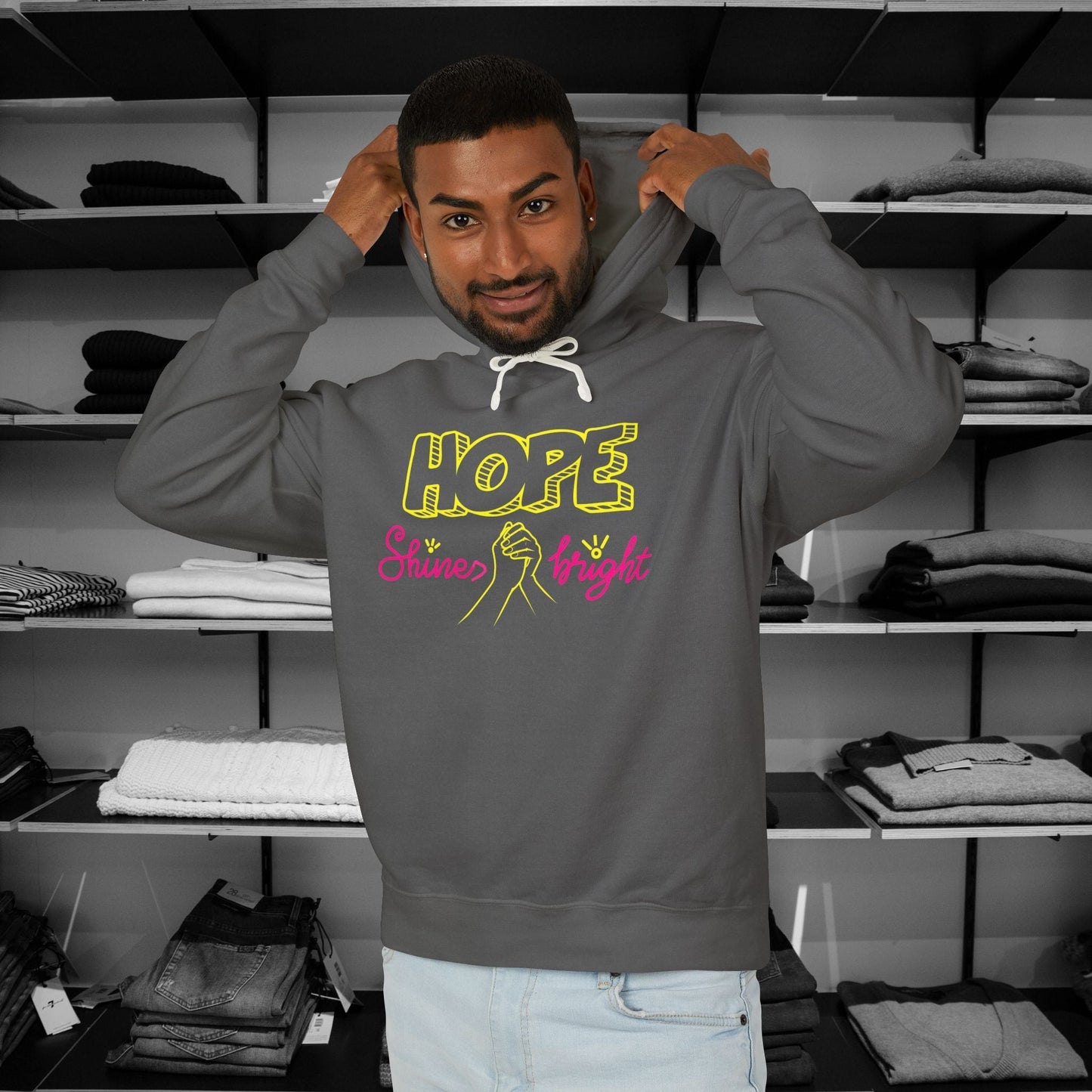 Dear Person Behind Me, In Pink, We Find Strength and Hope. Stand strong and stylish in these empowering christian hoodies that speak to both inner and outer strength. Color Pepper