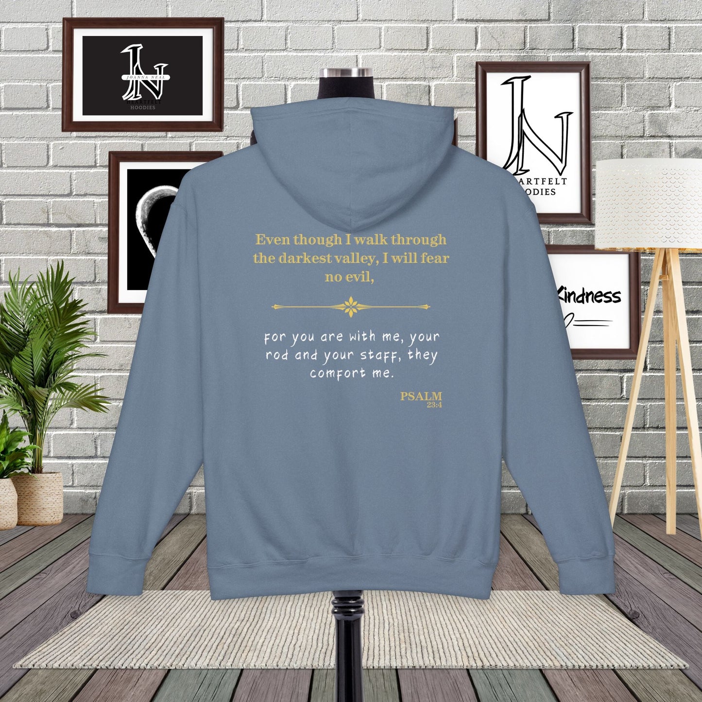 Find comfort in faith with our Psalm 23:4 Inspirational Hoodie. Part of our premium Christian Hoodies collection, crafted with soft Comfort Colors fabric. Wear your beliefs close, spread hope, and stay cozy. Perfect for daily inspiration or thoughtful gifting