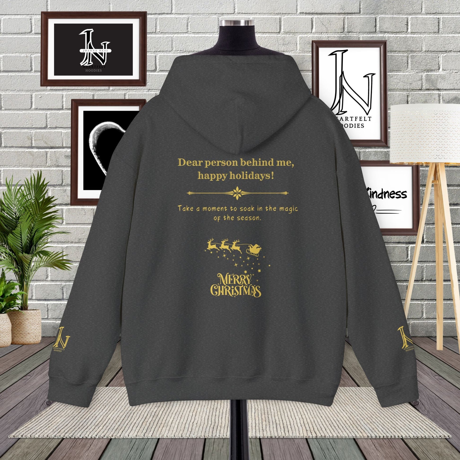 Spread the joy of the holiday season with this cozy Dear Person Behind Me hoodie, featuring the festive message: "Happy Holidays!" Perfect for holiday shopping, 