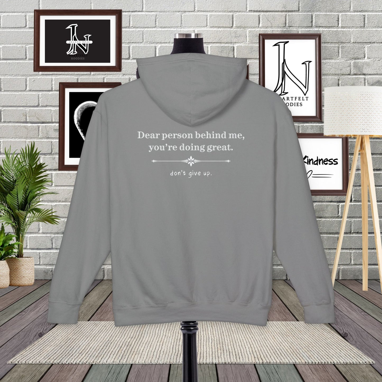 Everybody needs a little extra encouragement now and then, and this Dear Person Behind Me hoodie delivers it with the simple yet powerful message : "Don’t give up." 