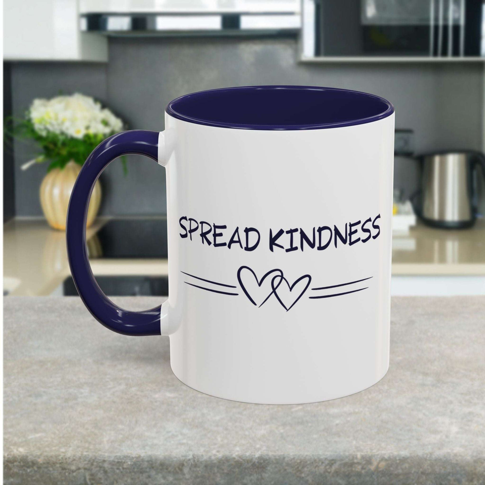 Ceramic Coffee Mug 11oz and 15oz Mental Health Awareness Anxiety |Navy