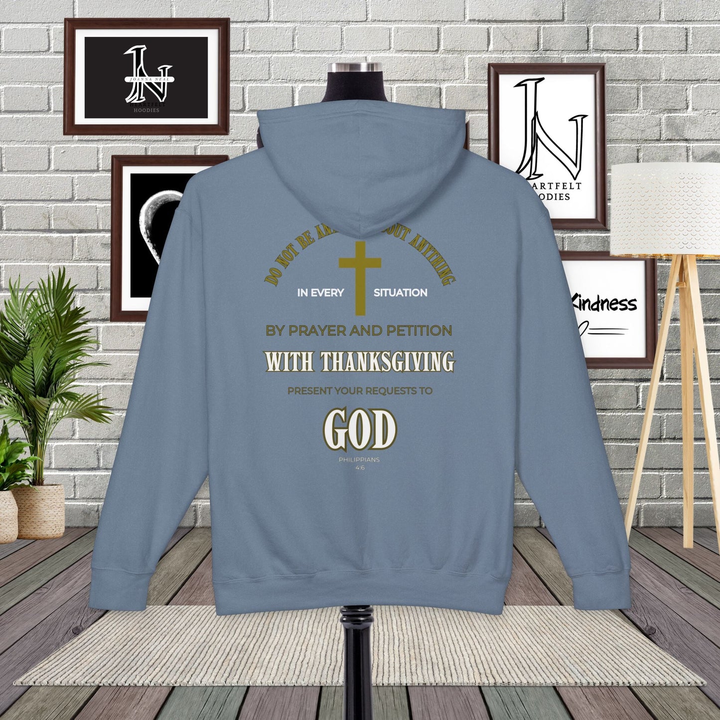 Start each day with a spirit of gratitude in this beautifully designed Comfort Colors hoodie from Heartfelt Hoodies.  Click here ⬆ to shop all our Christian hoodies.