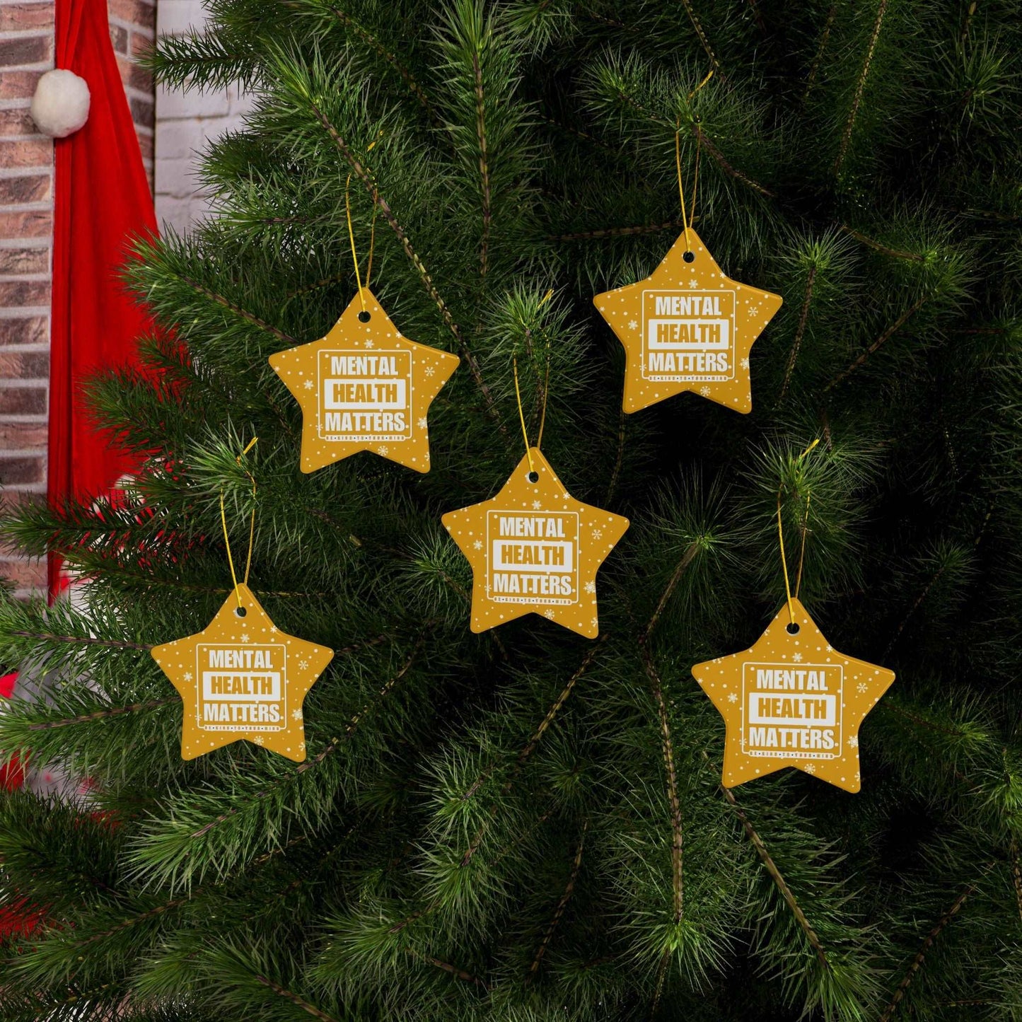 Celebrate the season while you spread important messages with this Mental Health Matters Holiday Ceramic Christmas Ornaments. Lovingly designed by Heartfelt Hoodies.