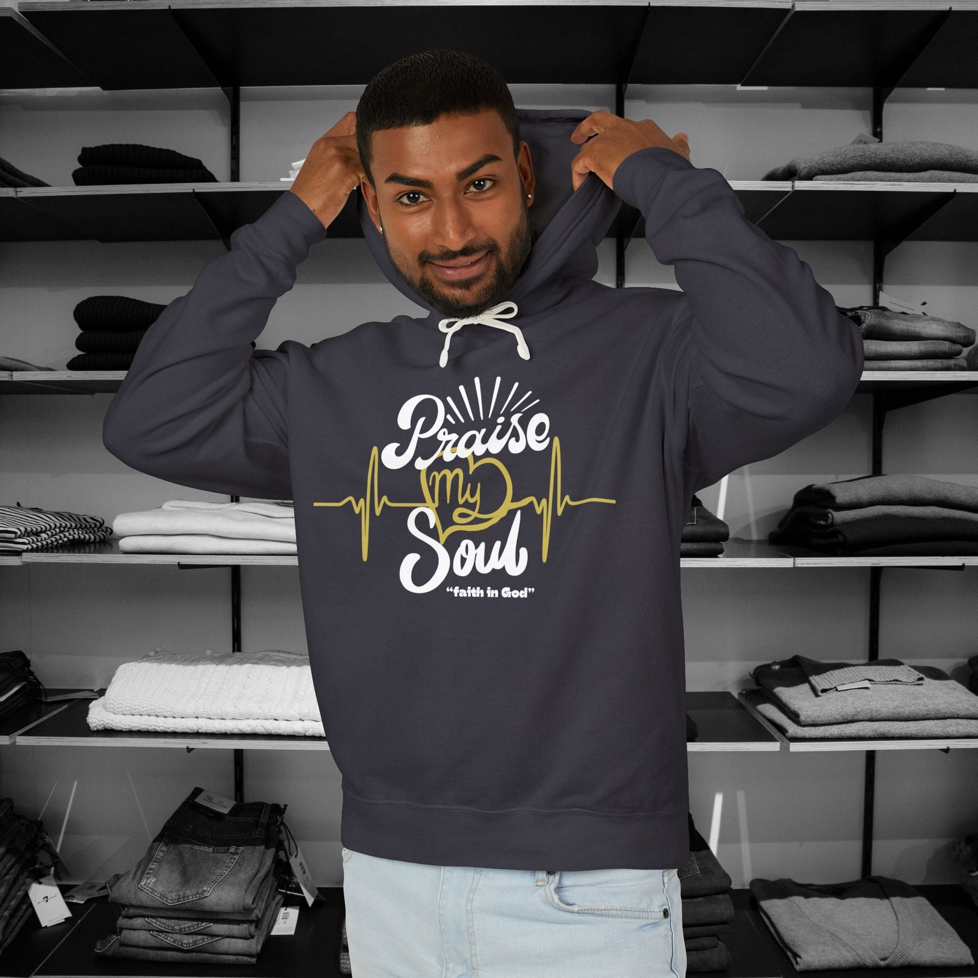 Express your faith in style with this Comfort Colors "Praise My Soul" Christian hoodies designed by Heartfelt Hoodies. Click here ⬆ to view our Christian Collections