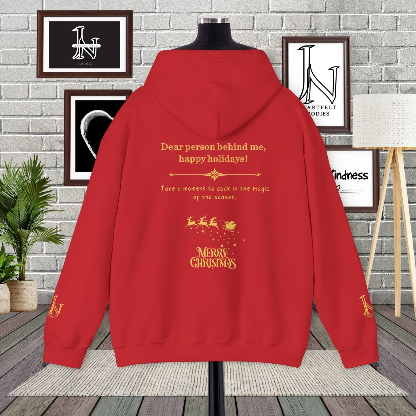 Spread the joy of the holiday season with this cozy Dear Person Behind Me hoodie, featuring the festive message: "Happy Holidays!" Perfect for holiday shopping, 