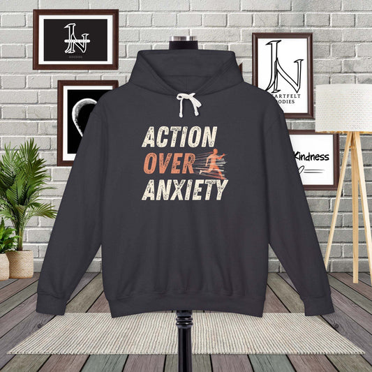 Worthy & Enough' Comfort Colors hoodie. Features an empowering message, the back shares a heartfelt reminder: 'Dear Person Behind Me - Anxiety can't steal your worth