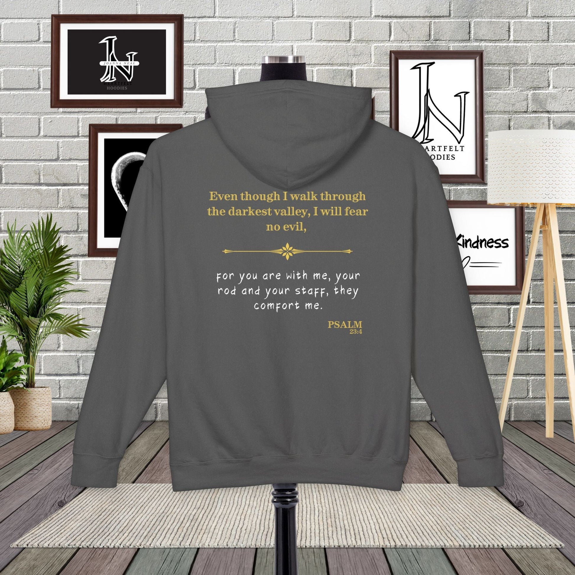 Find comfort in faith with our Psalm 23:4 Inspirational Hoodie. Part of our premium Christian Hoodies collection, crafted with soft Comfort Colors fabric. Wear your beliefs close, spread hope, and stay cozy. Perfect for daily inspiration or thoughtful gifting