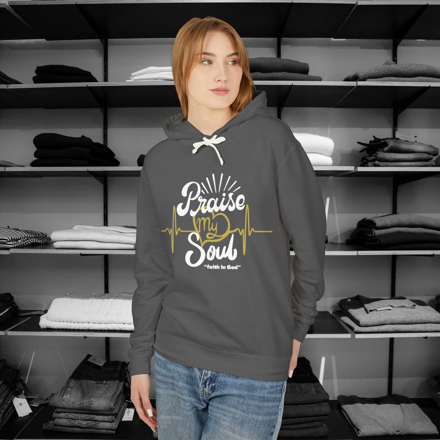 Express your faith in style with this Comfort Colors "Praise My Soul" Christian hoodies designed by Heartfelt Hoodies. Click here ⬆ to view our Christian Collections