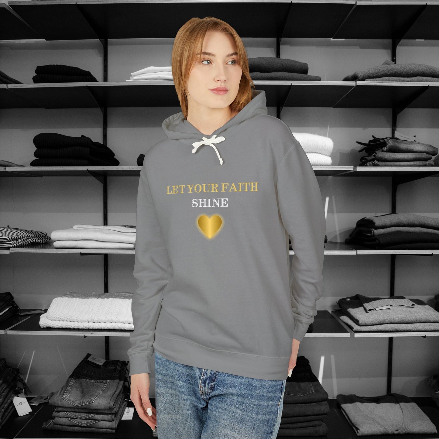 Wrapping yourself up in love and encouragement is a must with our Dear Person Behind Me Hoodie, straight from our christian hoodies collection "Let Your Light Shine"