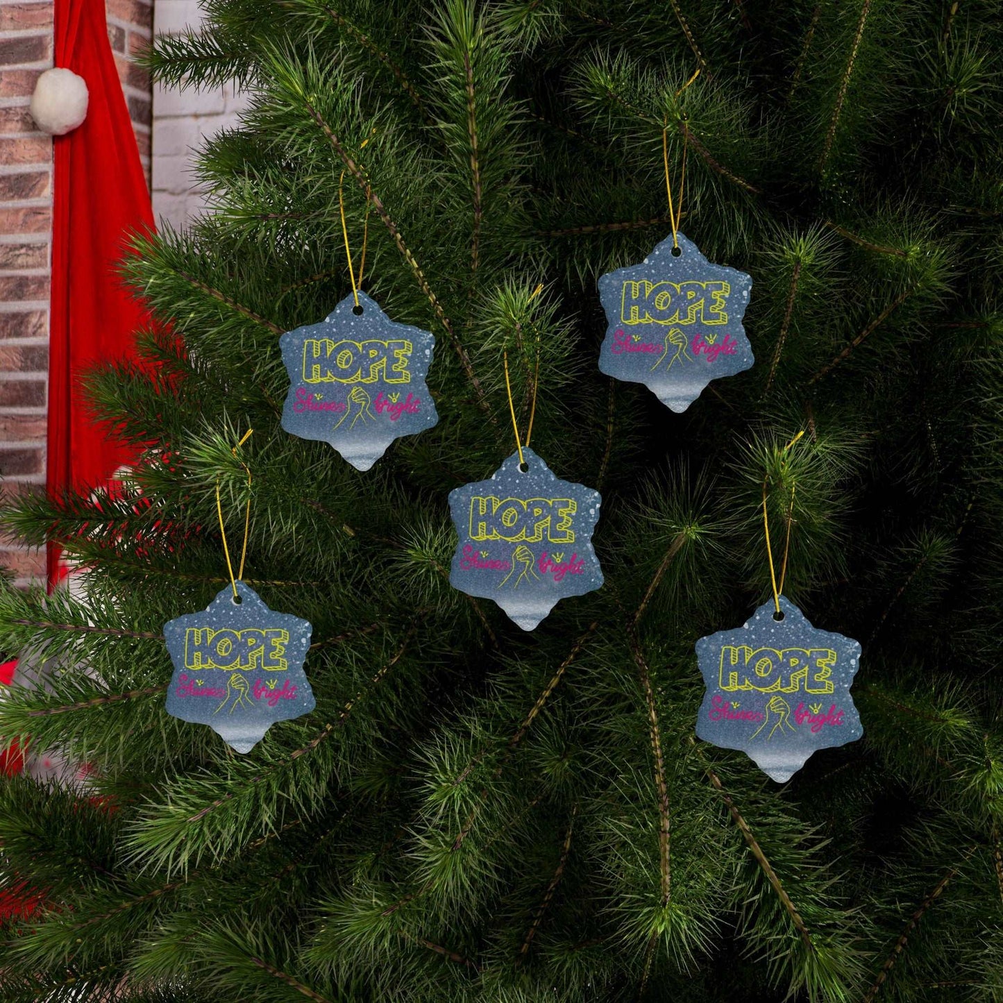 Celebrate the holiday season while spreading an important message with our Mental Health Awareness Holiday ceramic Christmas Ornaments. Beautifully designed ornament