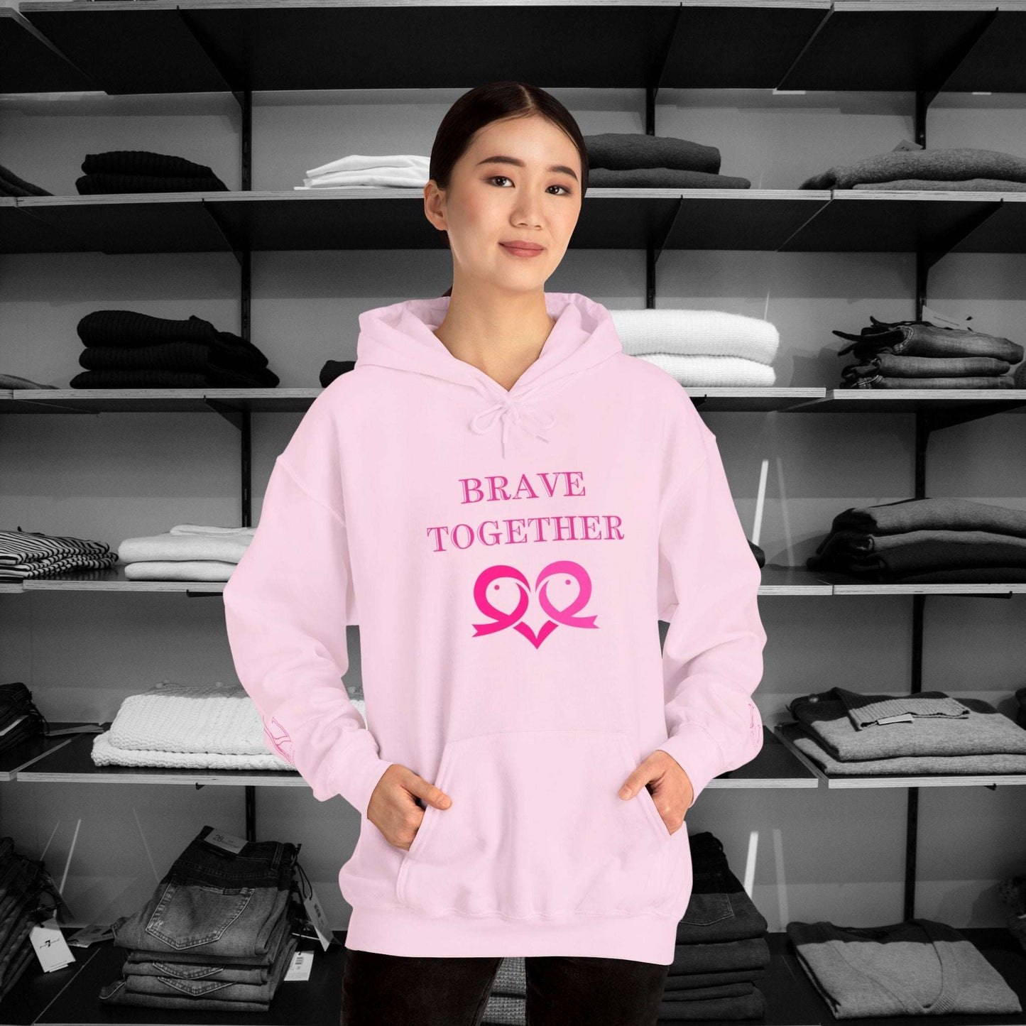 Dear Person Behind Me Hoodie - Together We Are Stronger Than Breast Cancer Stand strong and stylish in this empowering hoodie speaks to both inner and outer strength