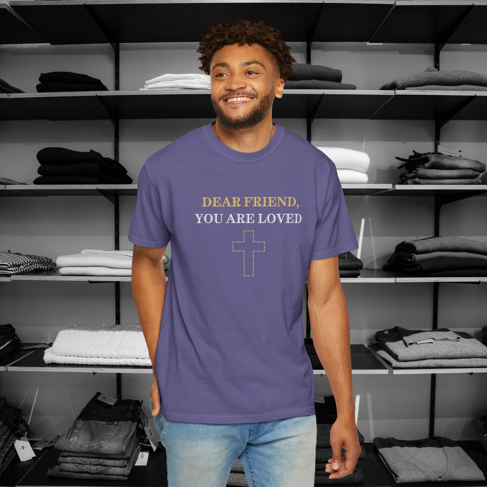 Wrap up in love and encouragement with our You Are Loved by God. These Comfort Colors tees are a heartfelt reminder that no matter what, God's love for you is unchanging and eternal