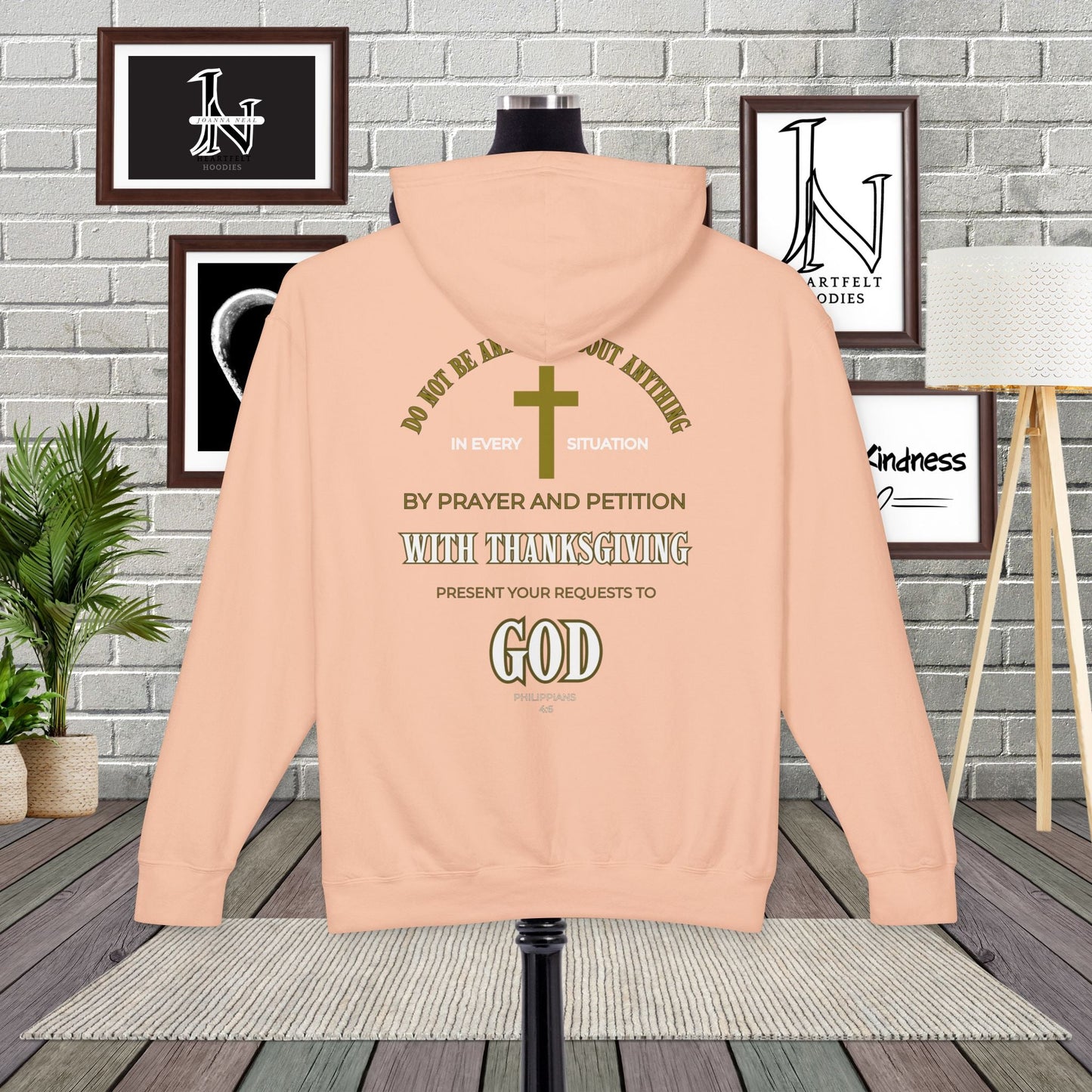 Start each day with a spirit of gratitude in this beautifully designed Comfort Colors hoodie from Heartfelt Hoodies.  Click here ⬆ to shop all our Christian hoodies.