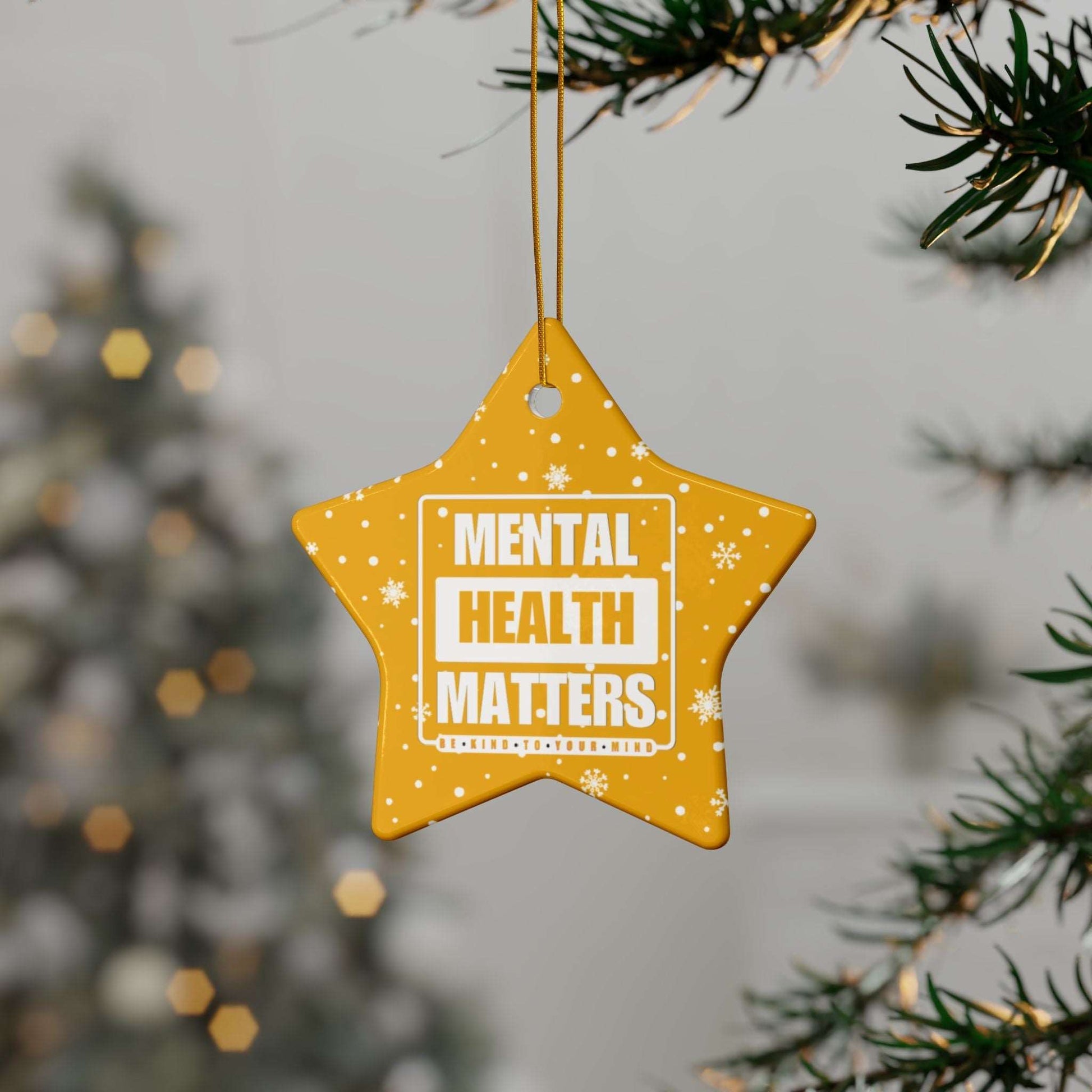 Celebrate the season while you spread important messages with this Mental Health Matters Holiday Ceramic Christmas Ornaments. Lovingly designed by Heartfelt Hoodies.