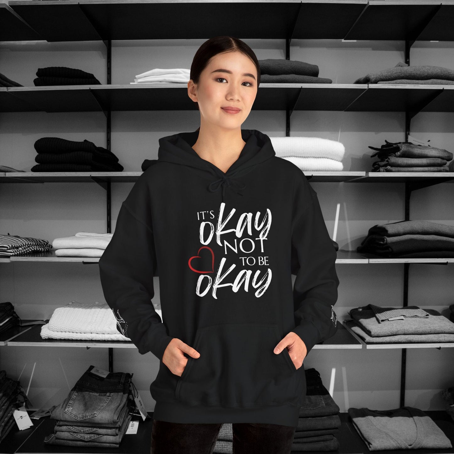 Dear Person Behind Me Hoodie / Mental Health Matters Hoodie This Dear Person Behind Me Hoodie reminds us reaching out for support is a sign of strength not weakness! Front features It's ok to not be ok. The back says dear person behind me not all disabilities are visible - help is closer that you think