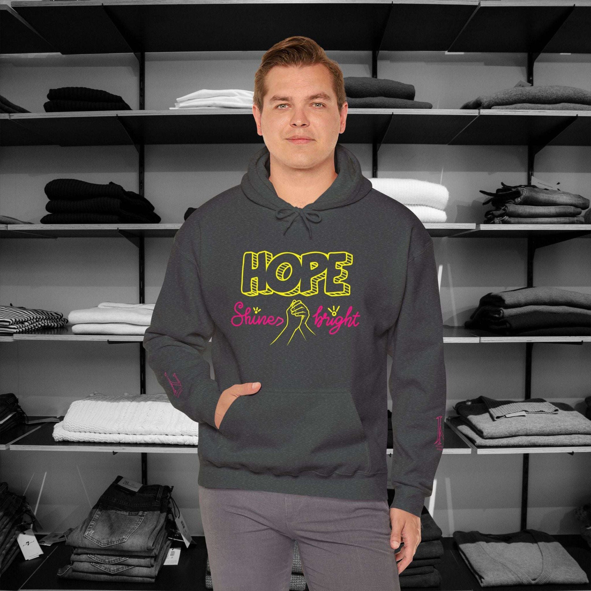 Dear Person Behind Me Hoodie, In Pink, We Find Strength and Hope Stand strong and stylish in this empowering hoodie that speaks both to the inner and outer strength