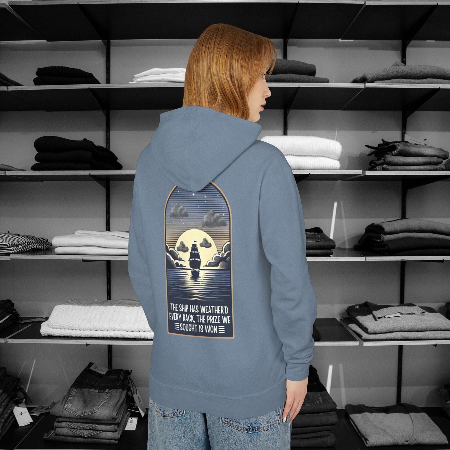 Honor the legacy of Walt Whitman's "O Captain! My Captain!" with this beautifully crafted Poetry Clothing hoodie. Inspired by the timeless elegy for Abraham Lincoln.