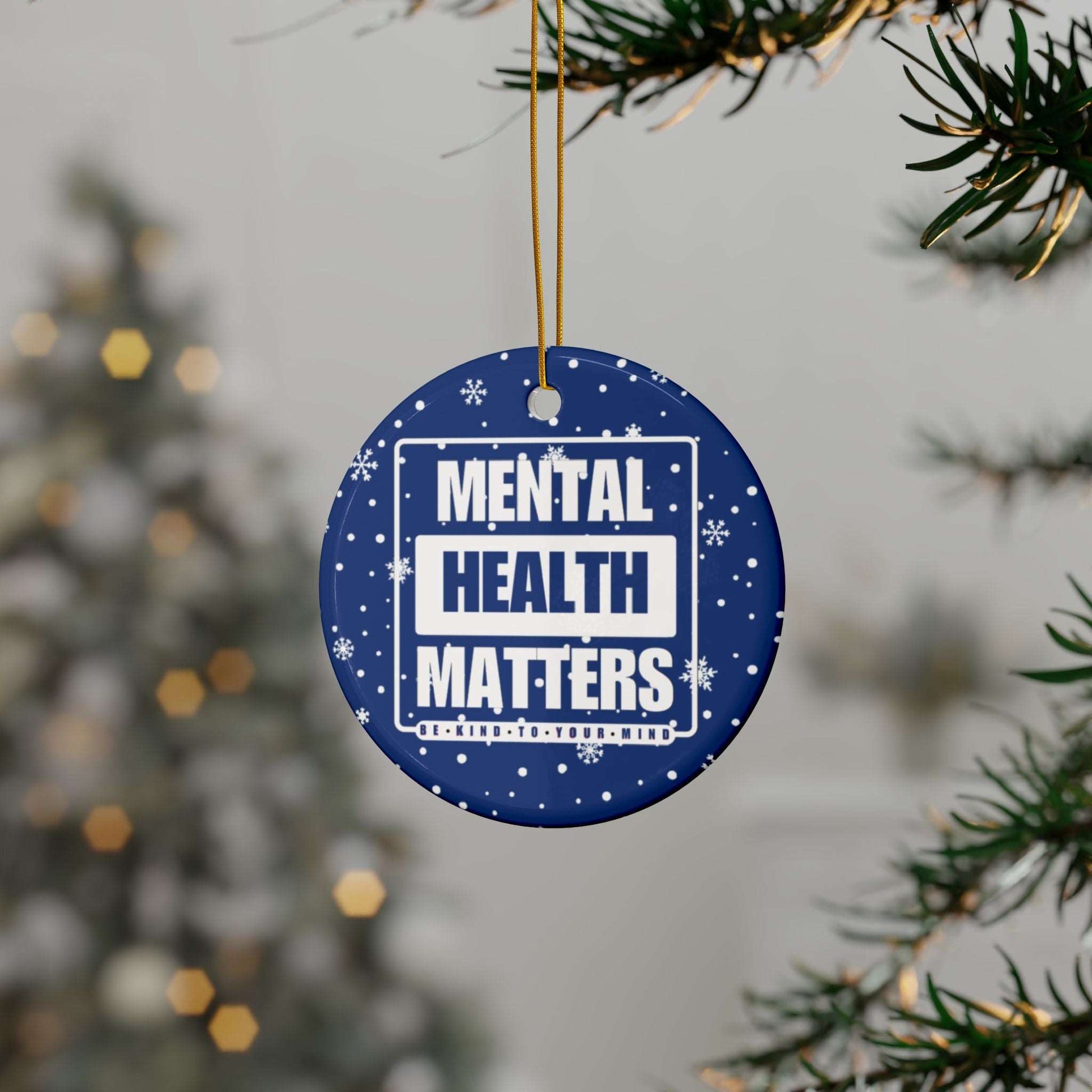 Celebrate the season while you spread important messages with this Mental Health Matters Holiday Ceramic Christmas Ornaments. Lovingly designed by Heartfelt Hoodies.