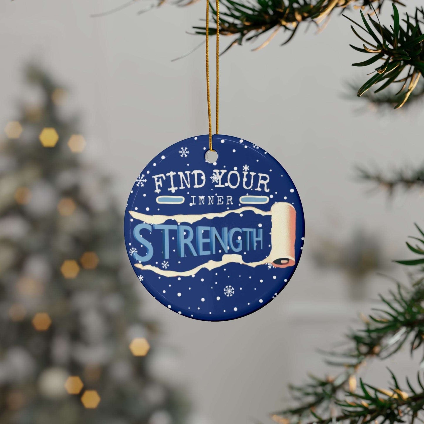 At Heartfelt Hoodies our Seasonal accessories are now available. Check out our Mental Health premium ceramic Christmas ornaments including this "Find Your Inner Strength" Christmas tree ornament available in 4 shapes and colors.