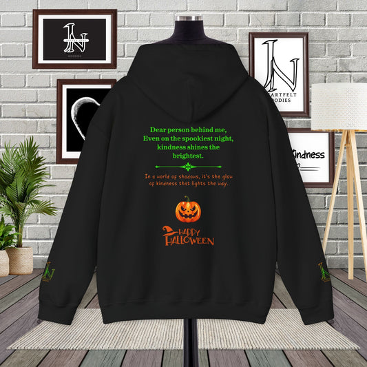 Get in the Halloween spirit with our cozy Dear Person Behind Me Hoodie Designed to spread warmth, kindness, Mental Health Awareness and a touch of the seasonal magic