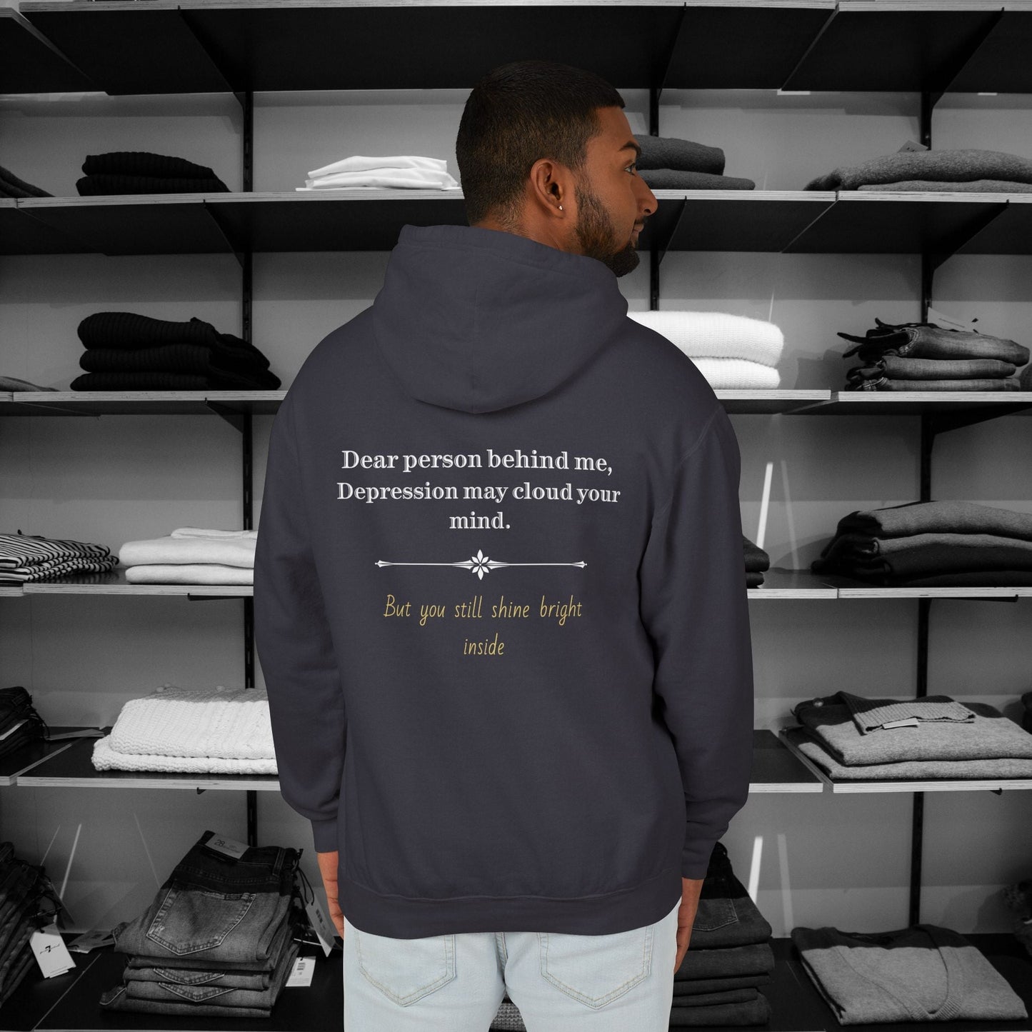 Spread hope with our 'Mental Health Matters Hoodie. The comforting message 'Depression may cloud your mind' offers gentle support for tough days. This cozy Comfort Colors hoodie reminds wearers and passersby of their inner strength. A perfect blend of warmth, style, and encouragement for those battling depression.