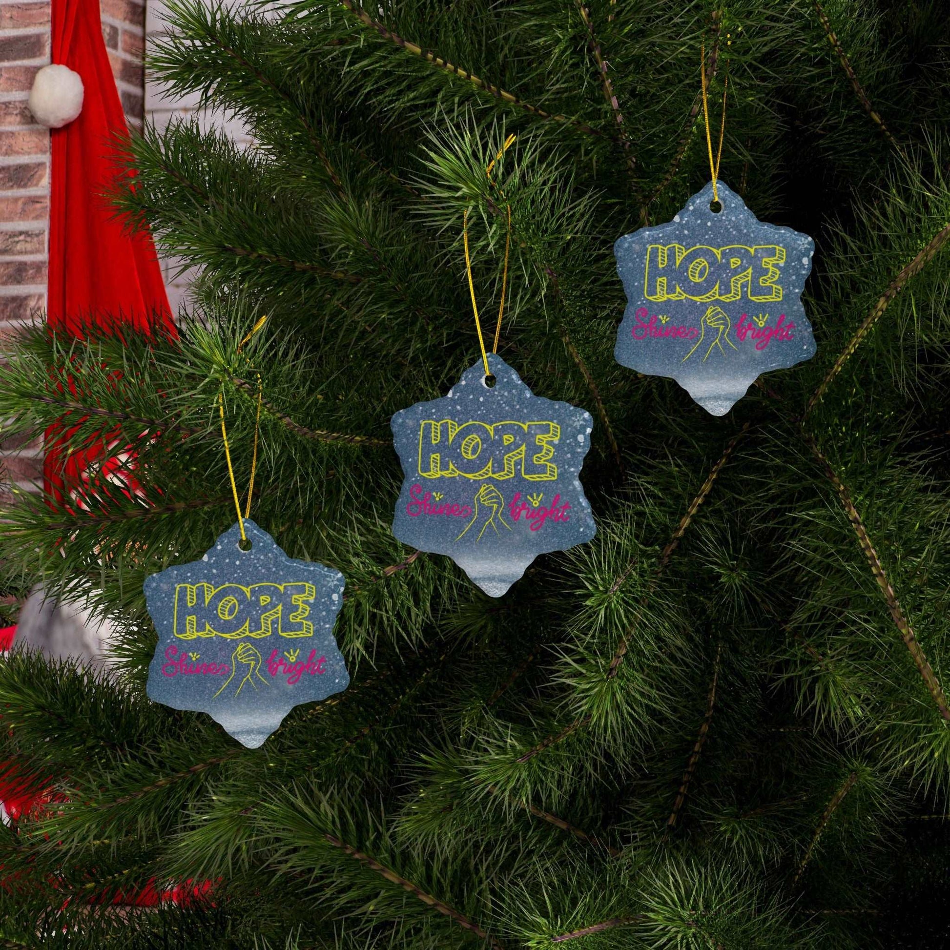 Celebrate the holiday season while spreading an important message with our Mental Health Awareness Holiday ceramic Christmas Ornaments. Beautifully designed ornament