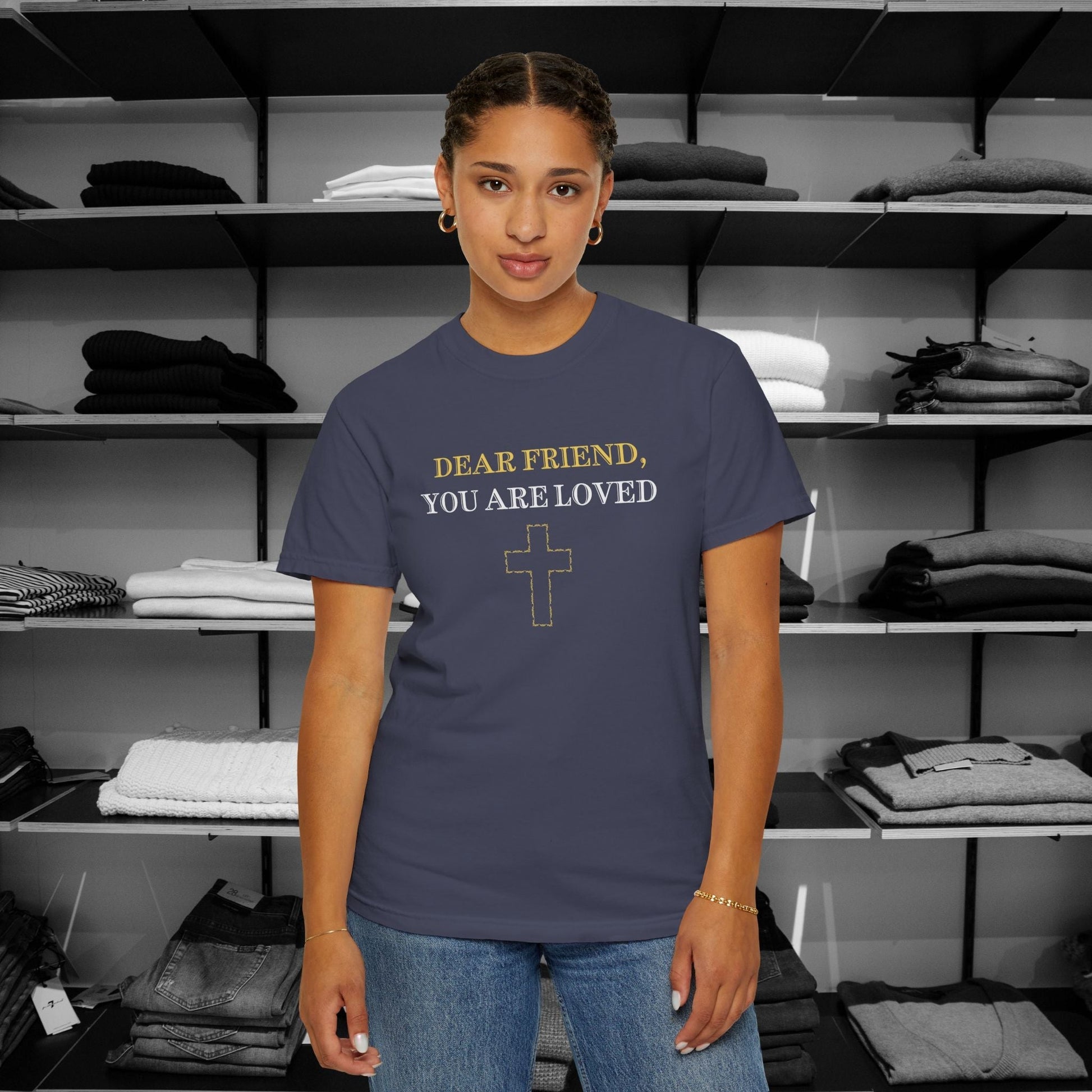 Wrap up in love and encouragement with our You Are Loved by God. These Comfort Colors tees are a heartfelt reminder that no matter what, God's love for you is unchanging and eternal