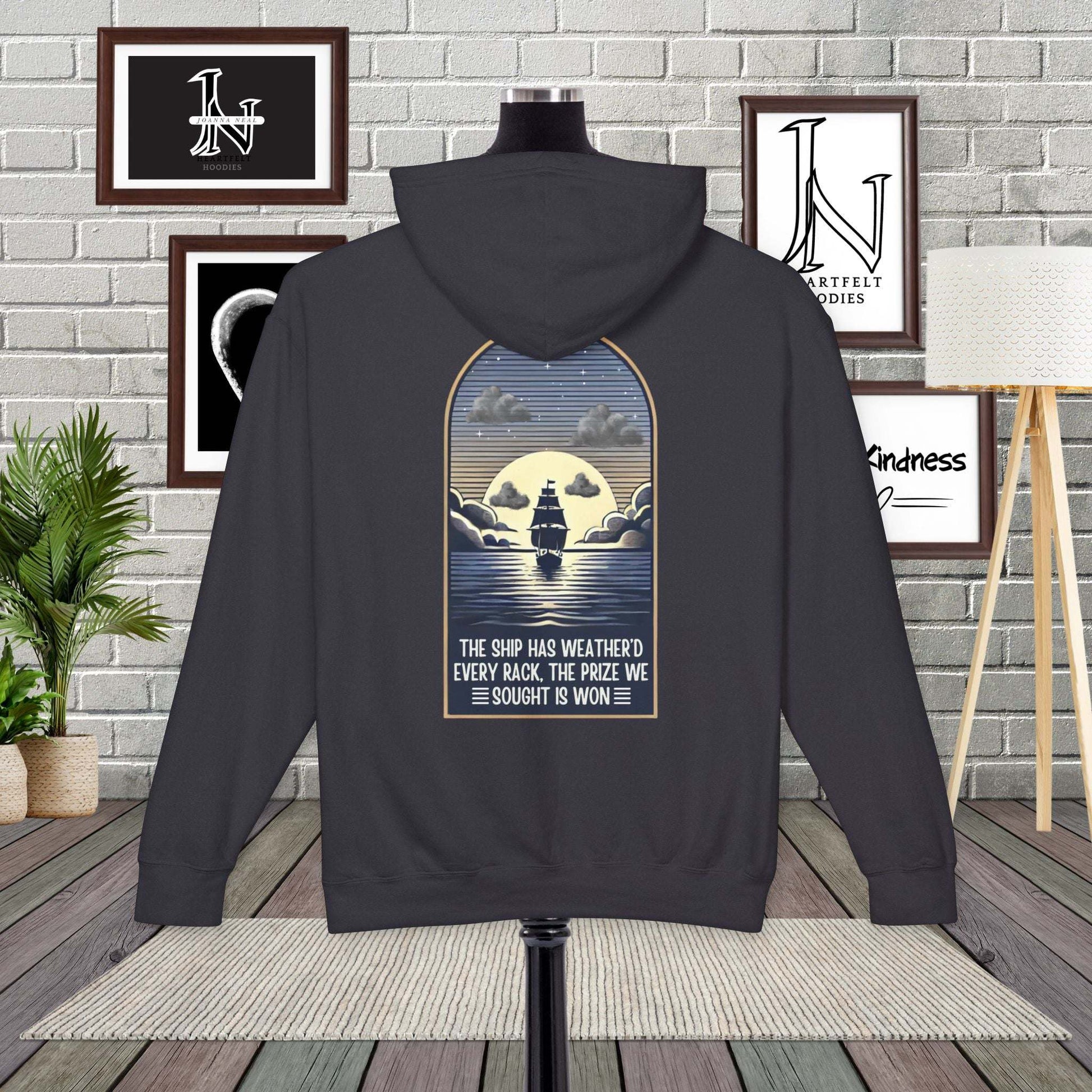 Honor the legacy of Walt Whitman's "O Captain! My Captain!" with this beautifully crafted Poetry Clothing hoodie. Inspired by the timeless elegy for Abraham Lincoln.