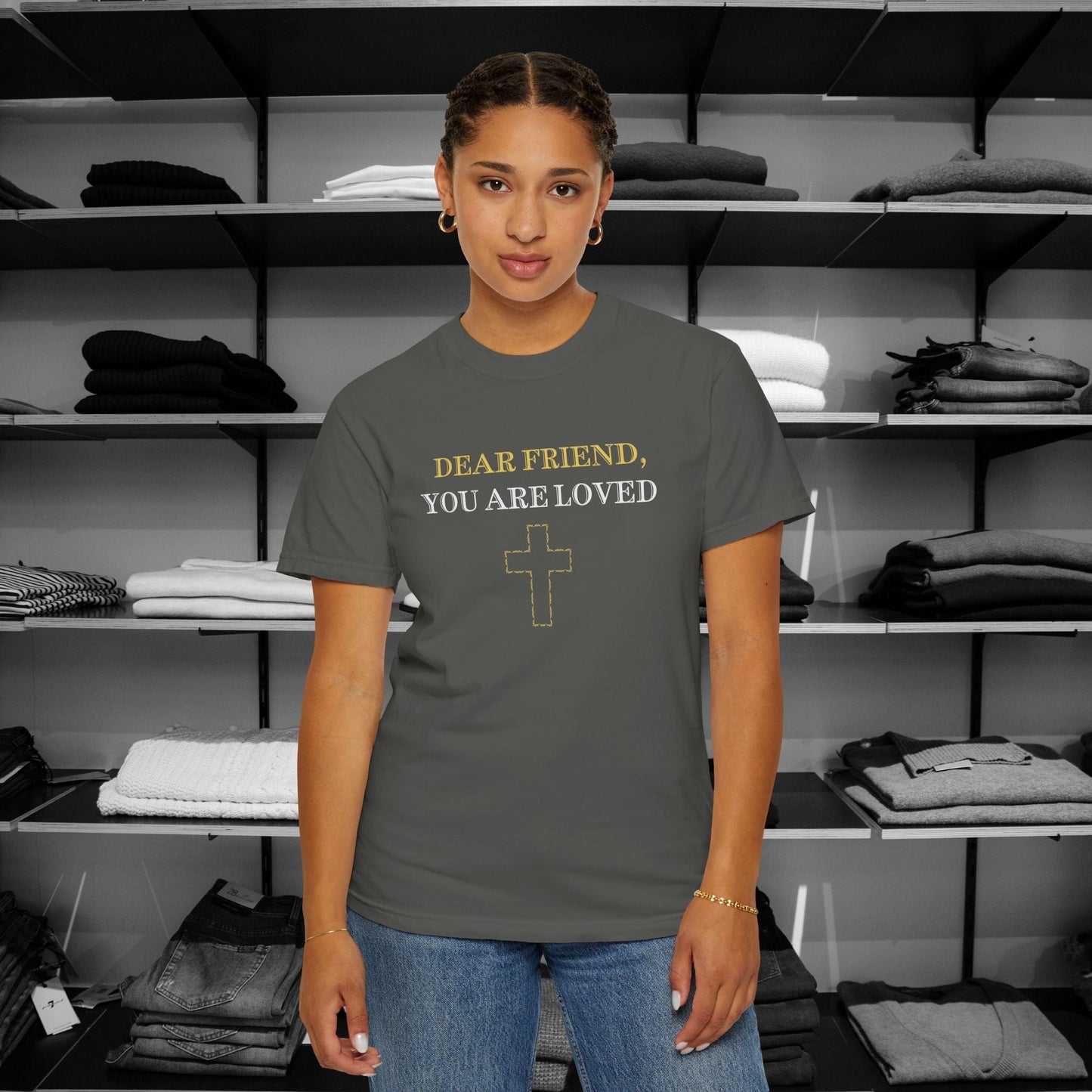 Wrap up in love and encouragement with our You Are Loved by God. These Comfort Colors tees are a heartfelt reminder that no matter what, God's love for you is unchanging and eternal