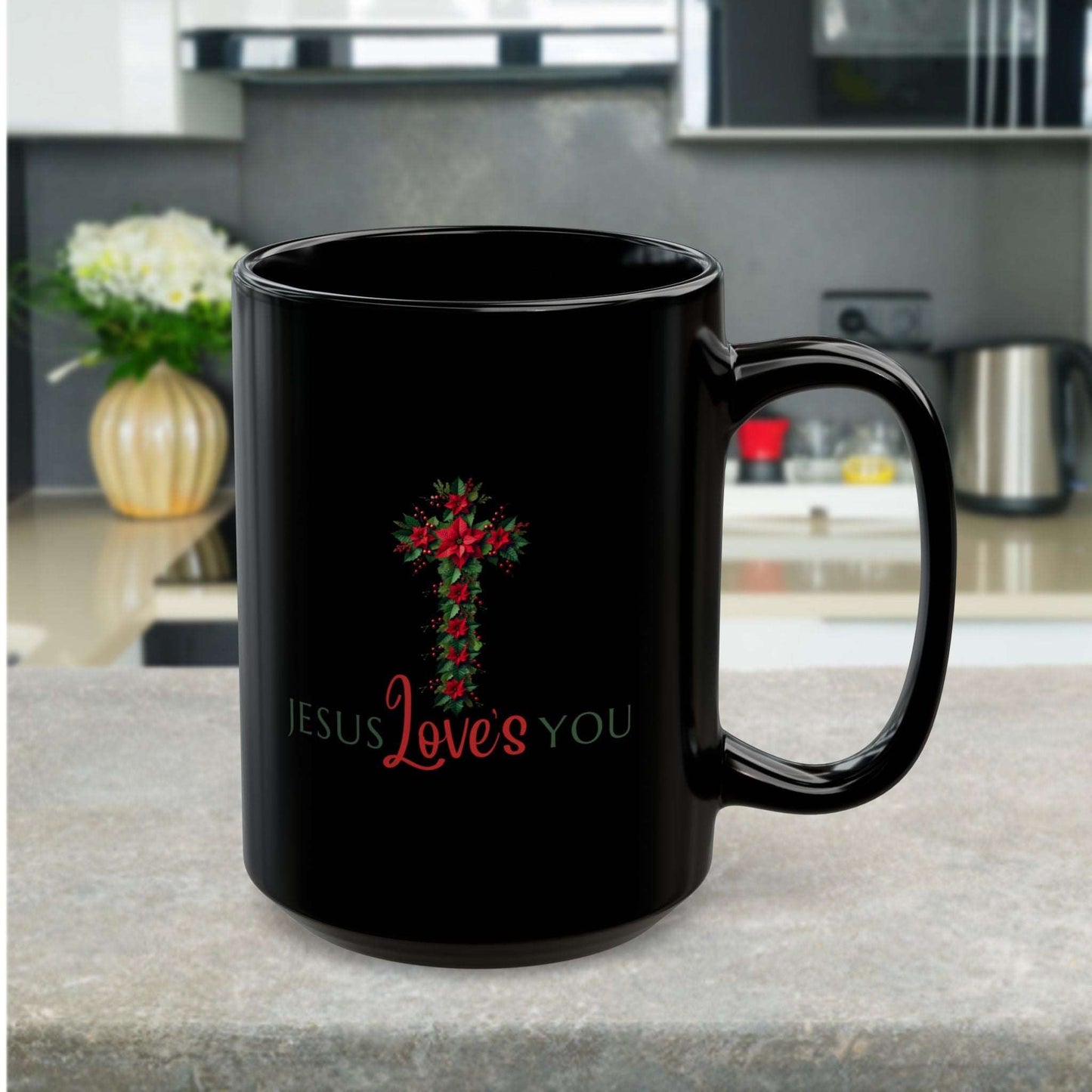 Drink your church gavering morning coffee with love and encouragement with our "Because Jesus's Love is Beautiful" Christian ceramic coffee mug. Shop Now Coffee Mugs