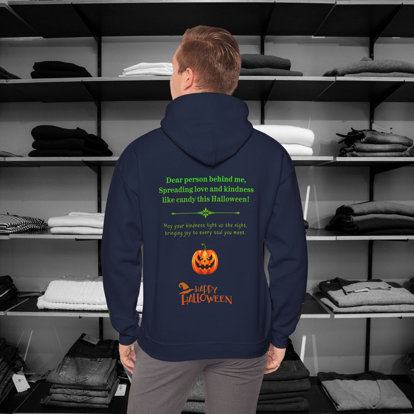 Embrace the spirit of Halloween with our cozy Dear Person Behind Me Hoodie Designed to spread warmth, kindness, and a touch of seasonal magic, each carries a message