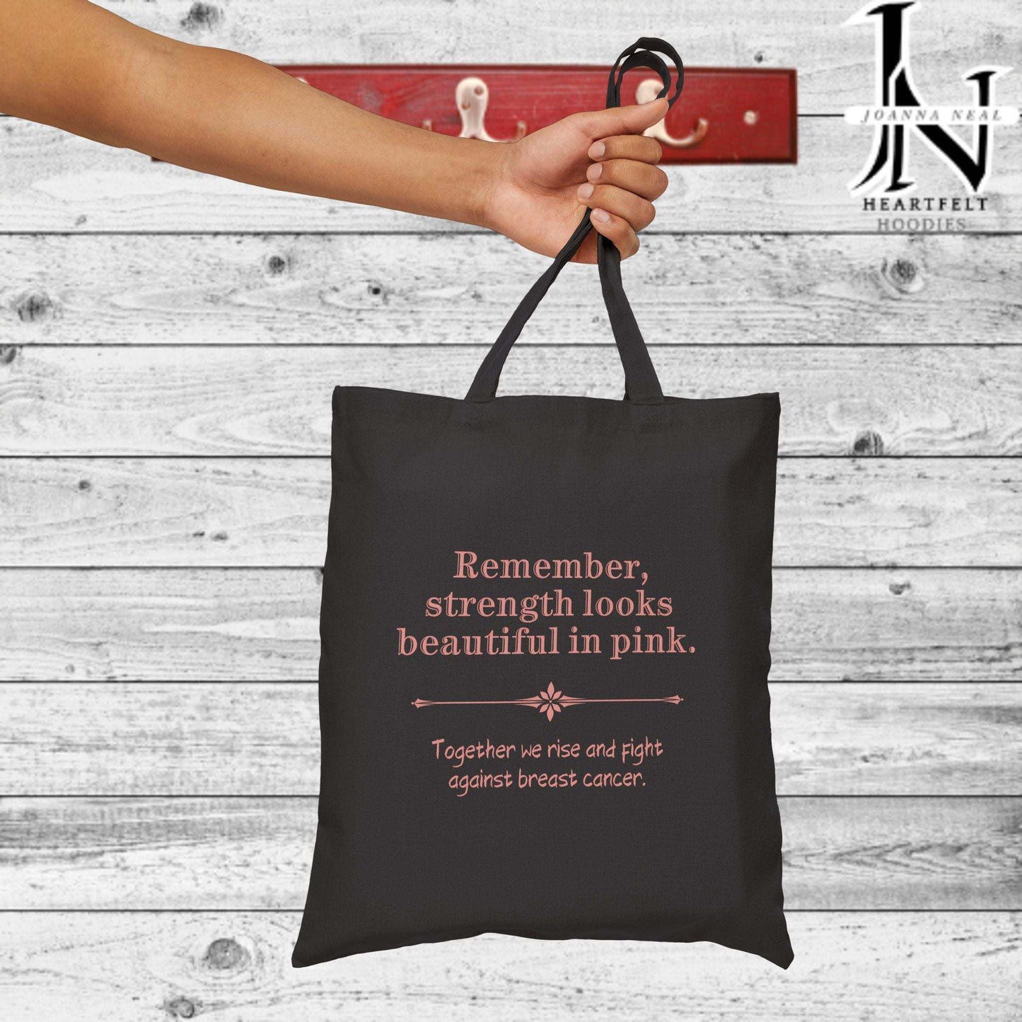 Gentle Reminders for Tough Days Anxiety can feel overwhelming, but a simple reminder can make all the difference. This Breast Cancer Awareness  Cotton Canvas Tote Bag