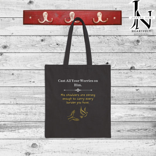 Carry your faith with you wherever you go with our stylish Christian themed tote bag featuring a bold message "Faith Over Fear" A Perfect Cotton Canvas Tote Bag gift for Christian friends or faithful families 