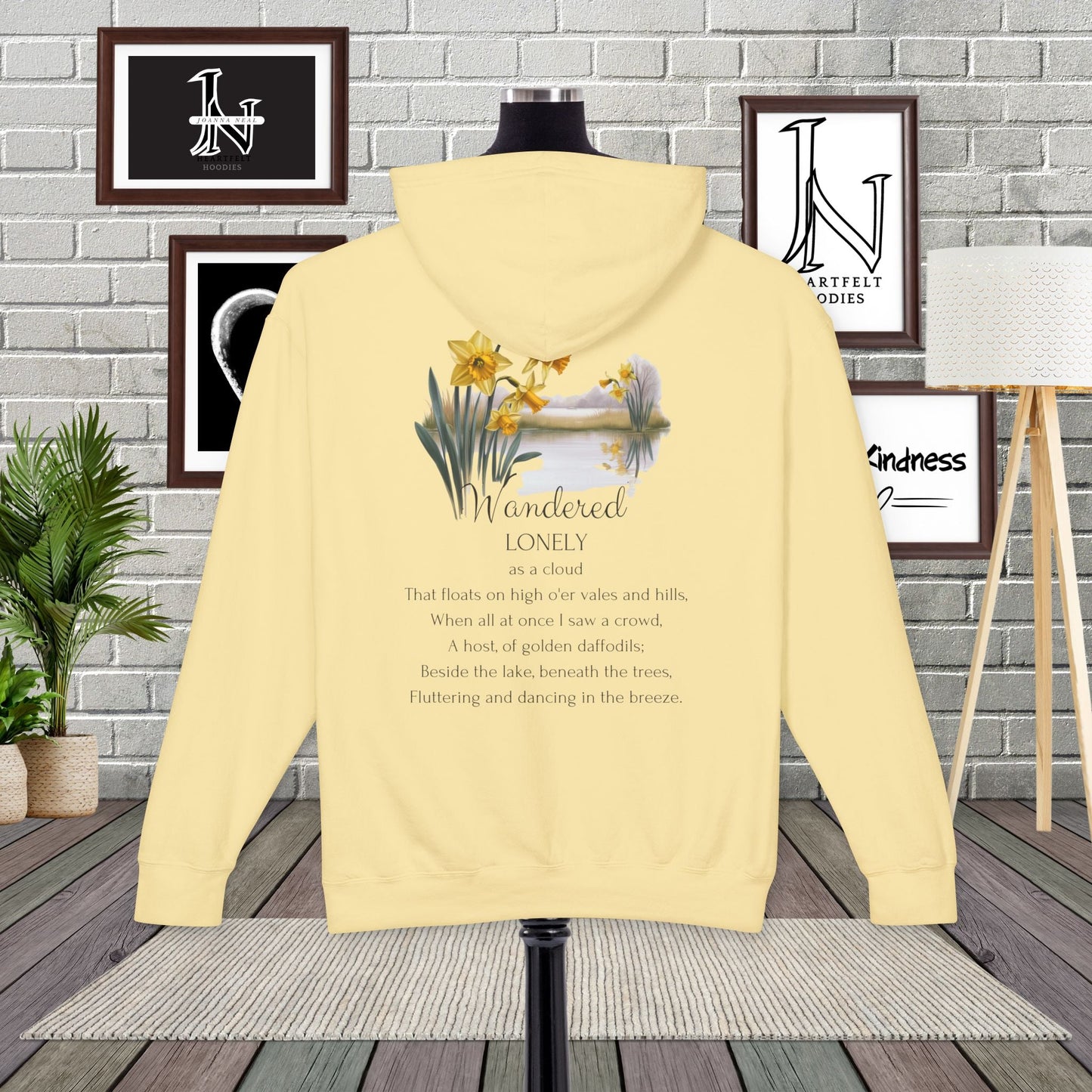 Step into poetry and style with this poetry clothing beautifully designed hoodie inspired by Wordsworth’s timeless verse, "I Wandered Lonely as a Cloud."  Shop Now