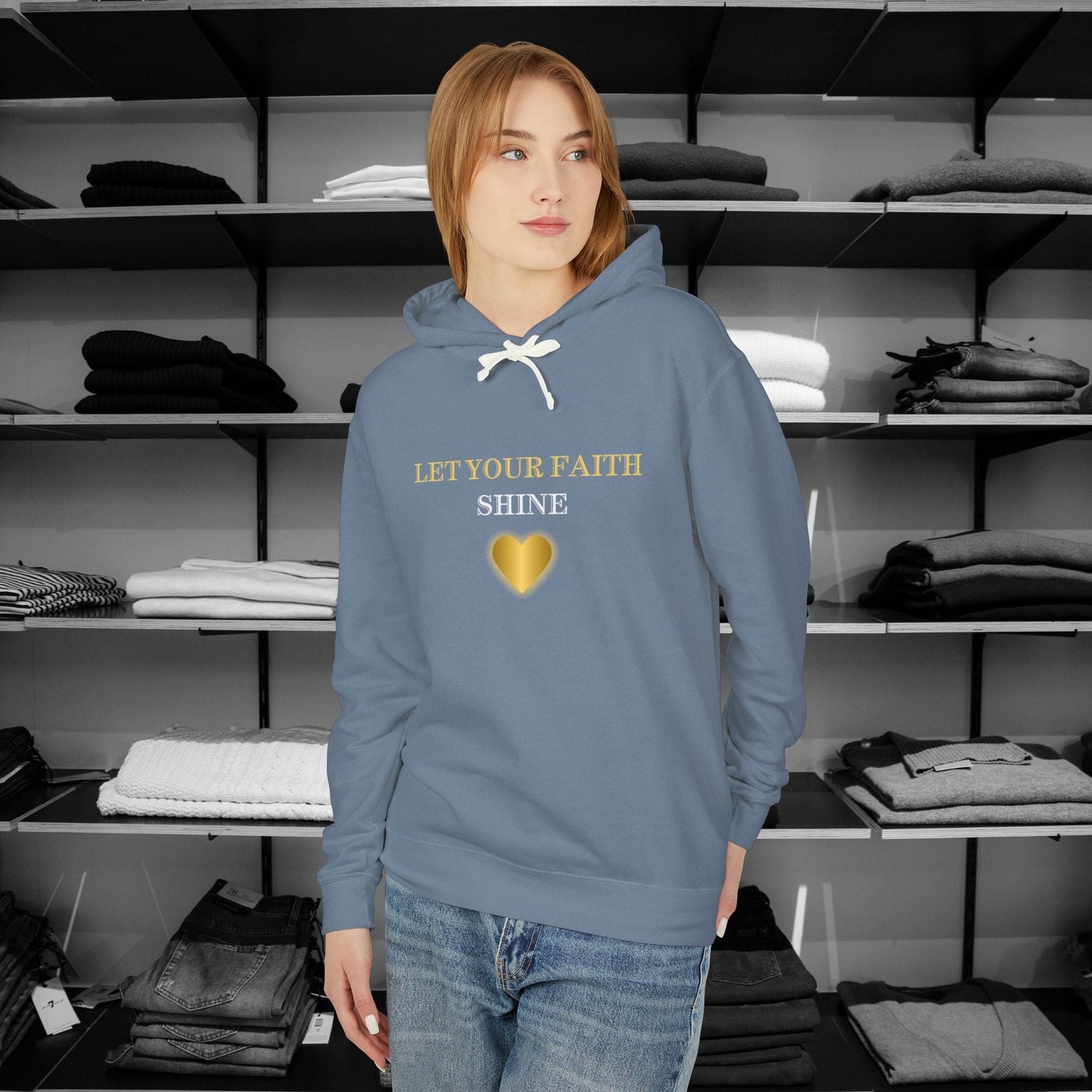 Wrapping yourself up in love and encouragement is a must with our Dear Person Behind Me Hoodie, straight from our christian hoodies collection "Let Your Light Shine"